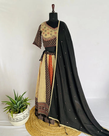 Ajarakh Blockprint Cotton Chaniyacholi RAKHIYO