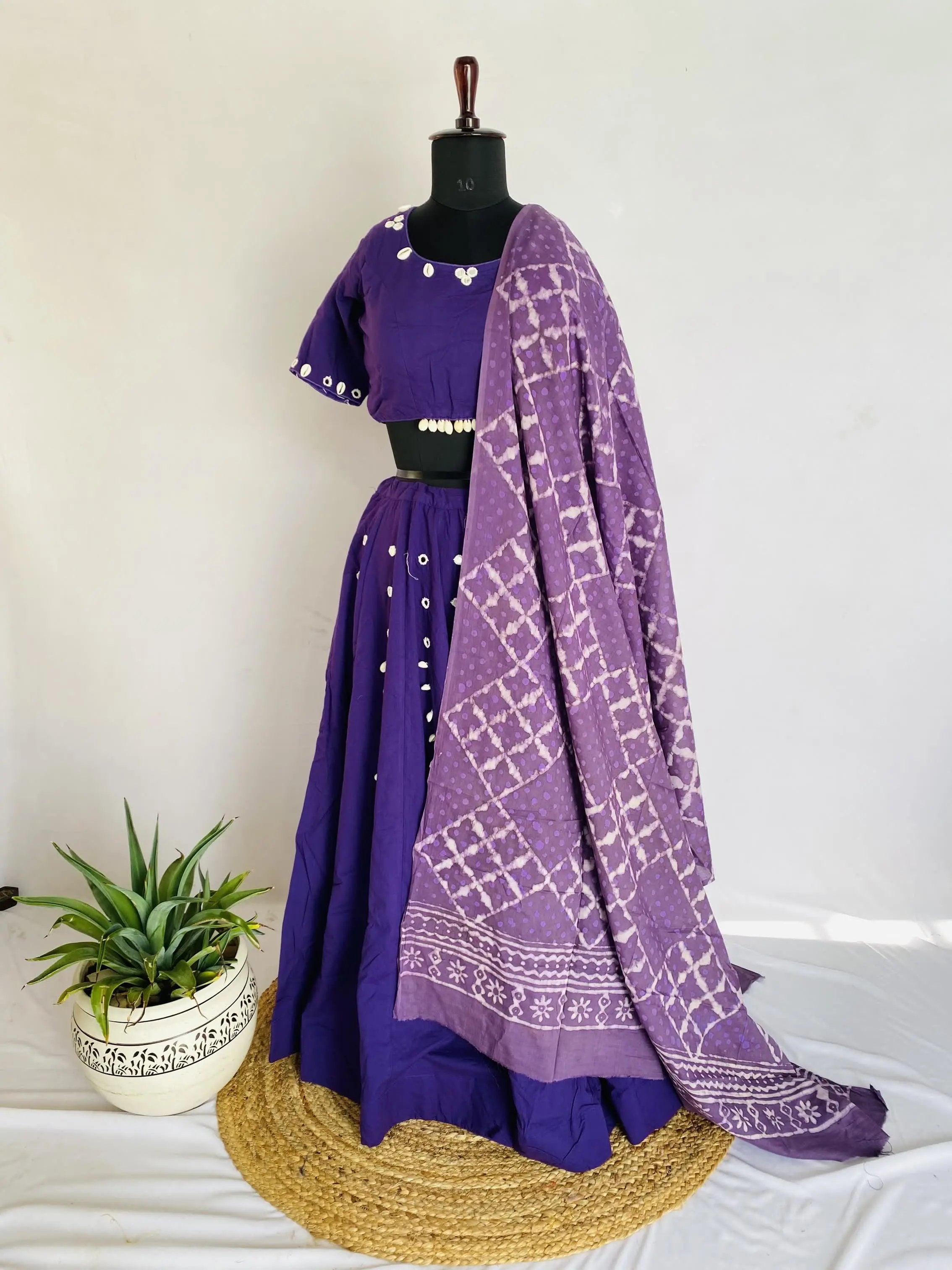 Purple Mirror Kodi Cotton Chaniyacholi RAKHIYO