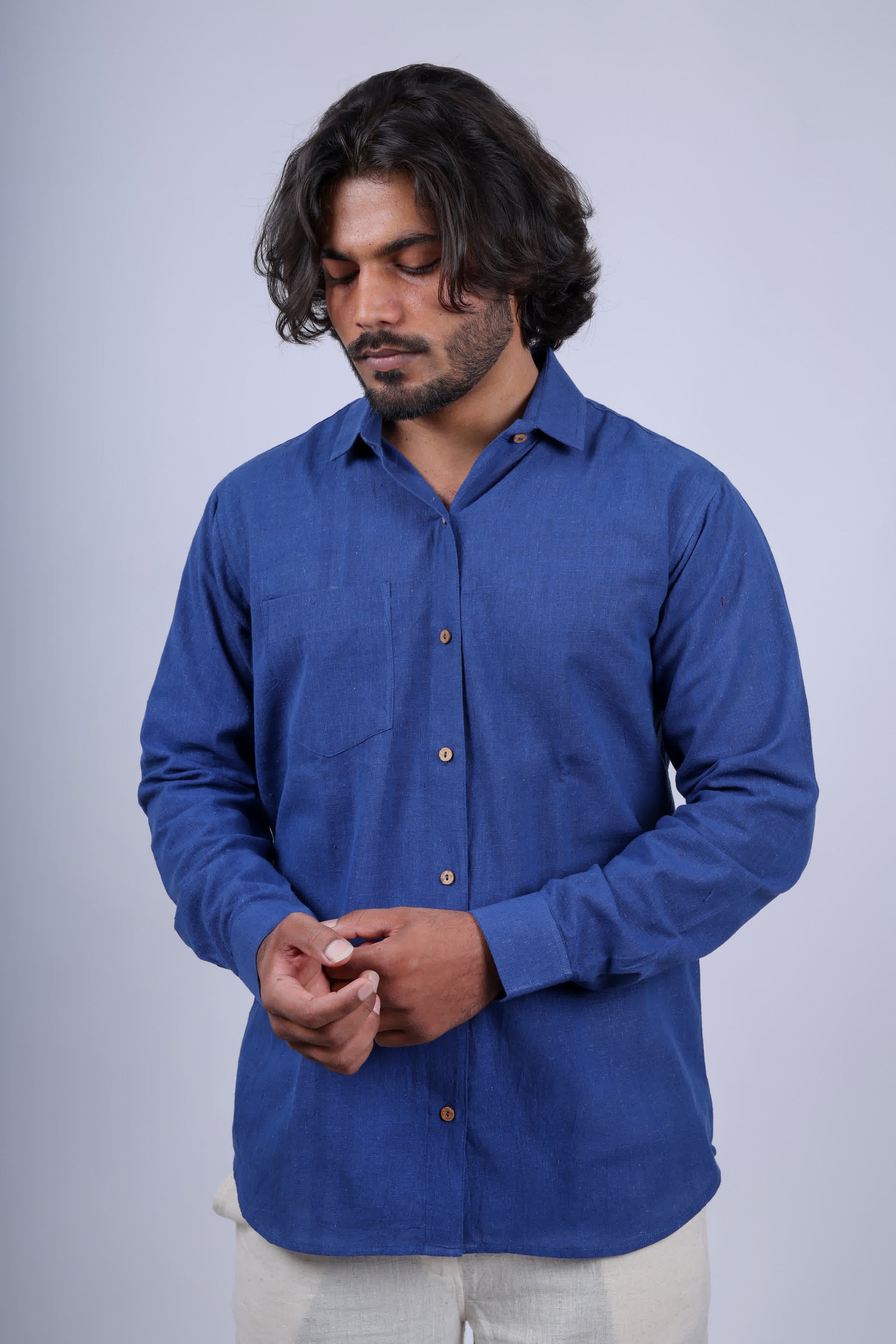 Kala Cotton Indigo Full Sleeves Shirt RAKHIYO