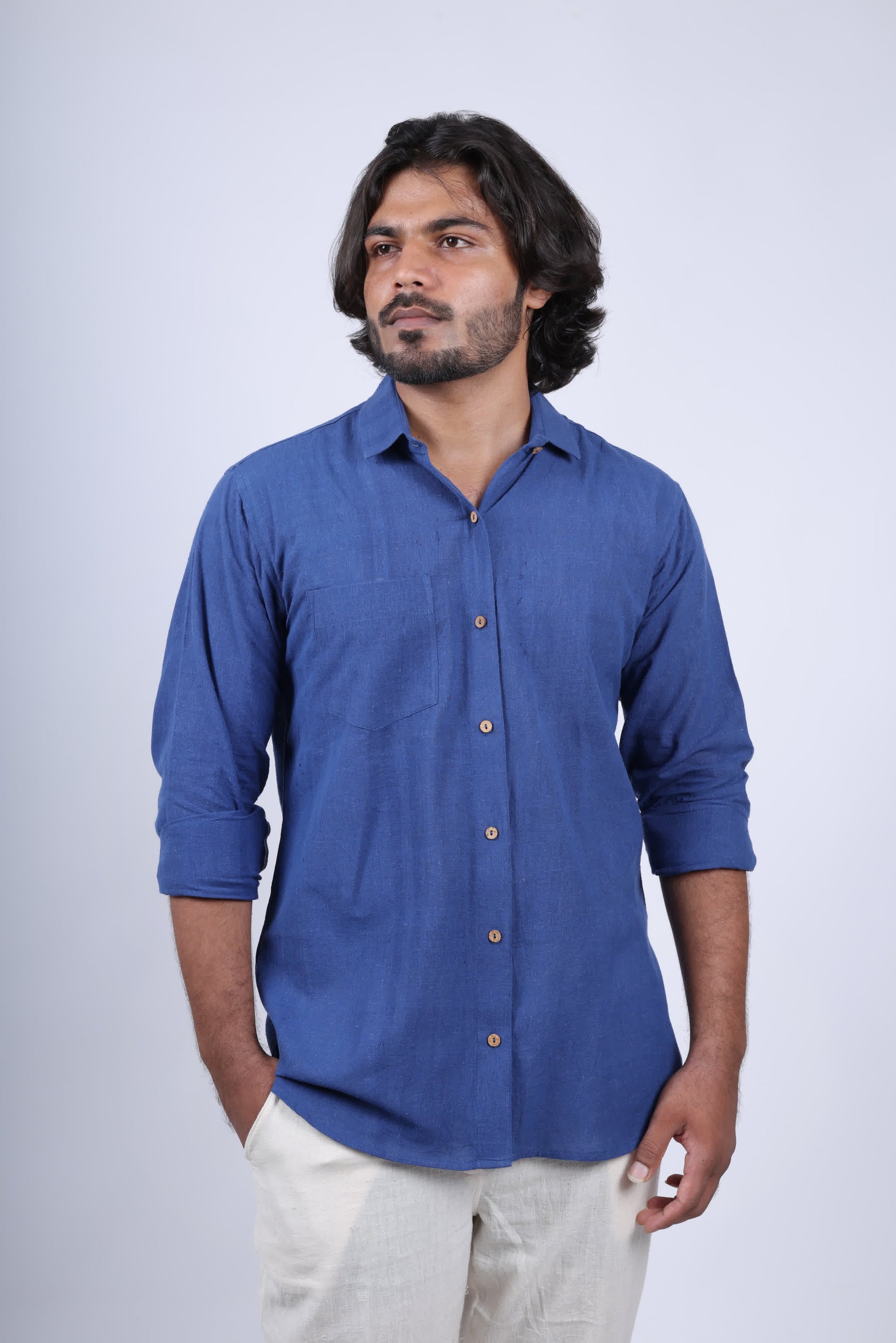 Kala Cotton Indigo Full Sleeves Shirt RAKHIYO