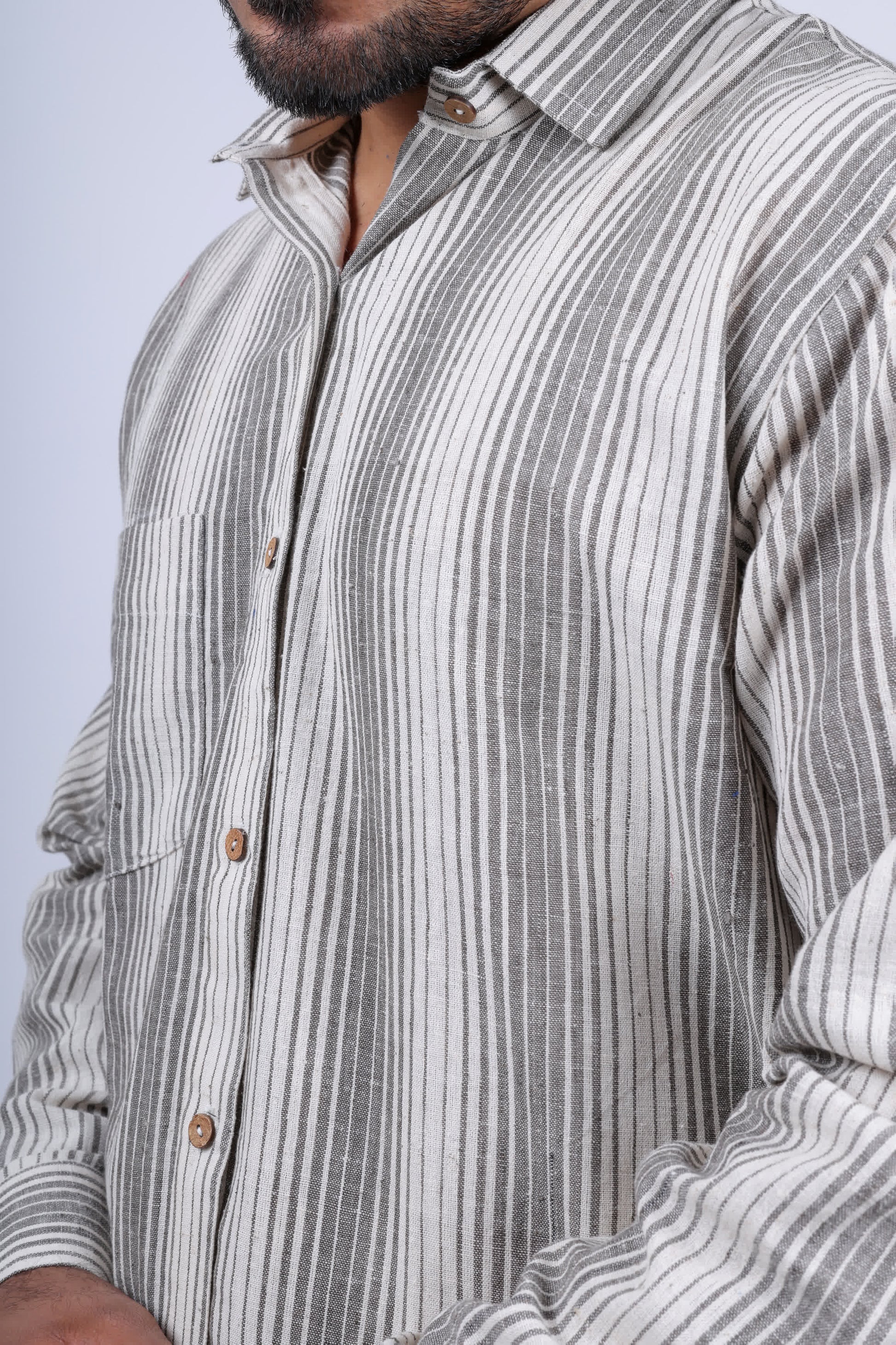 Kala Cotton Stripes Full Sleeves Shirt RAKHIYO