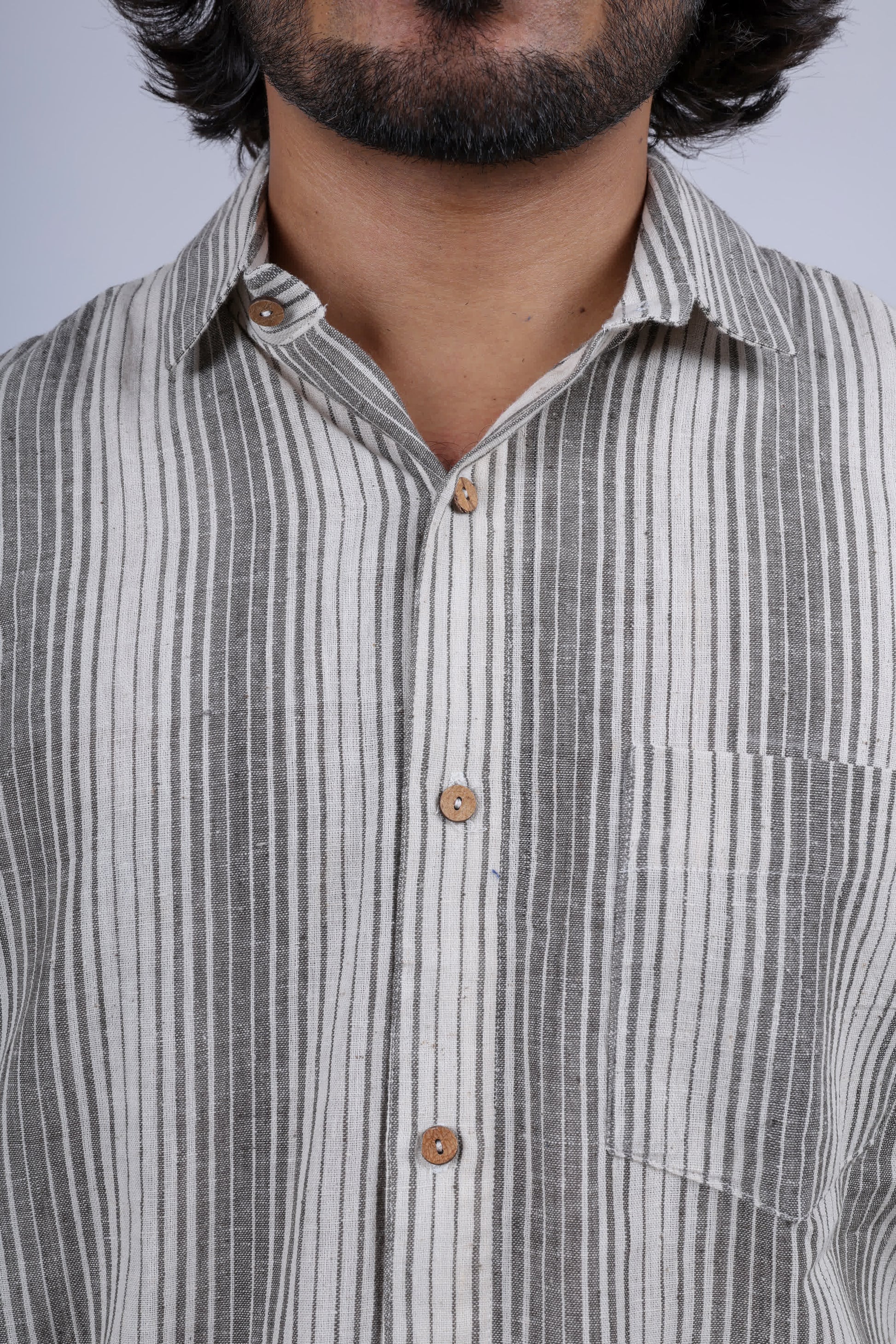 Kala Cotton Stripe Half Sleeve Shirt RAKHIYO