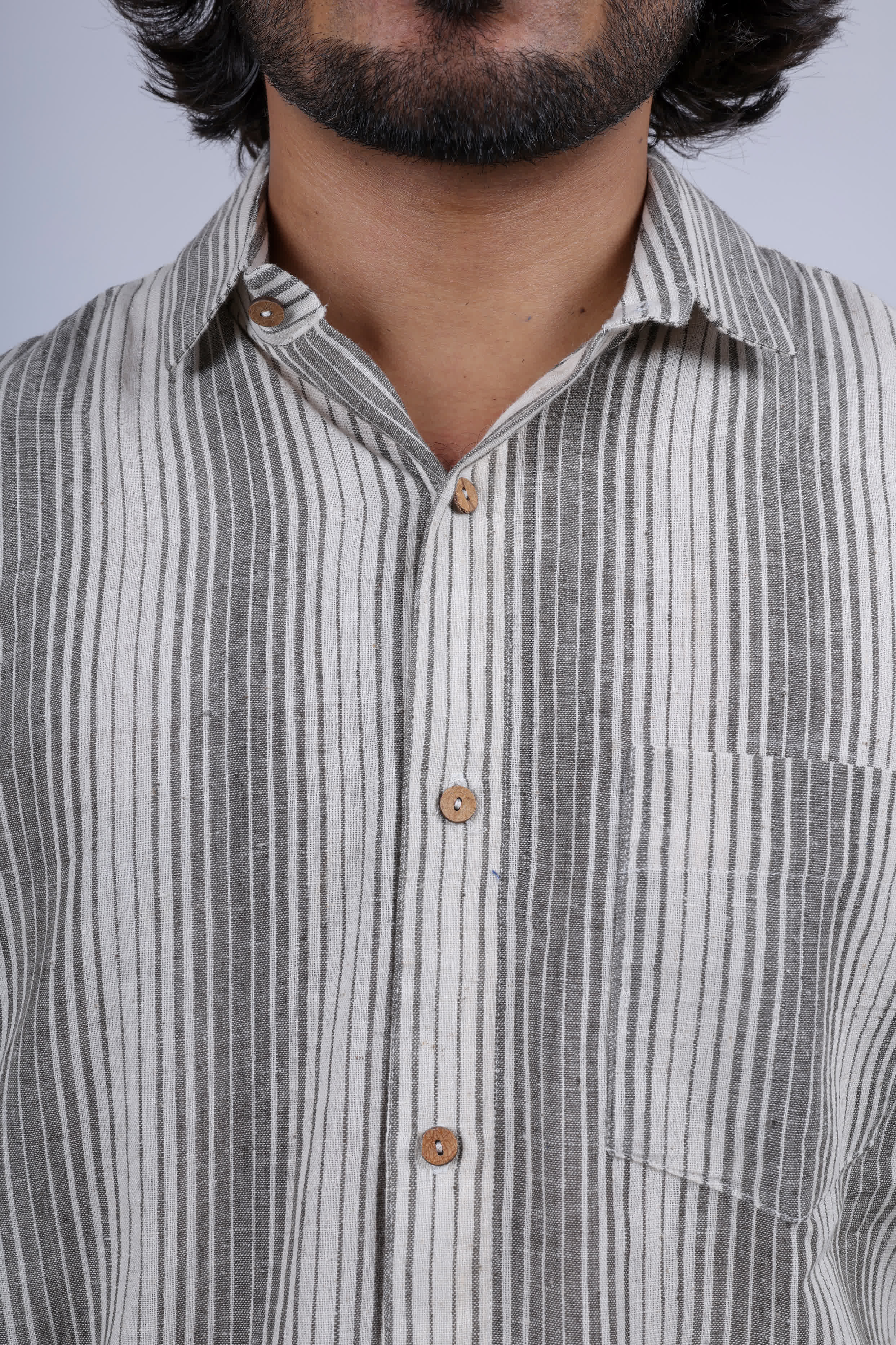 Kala Cotton Stripe Half Sleeve Shirt RAKHIYO