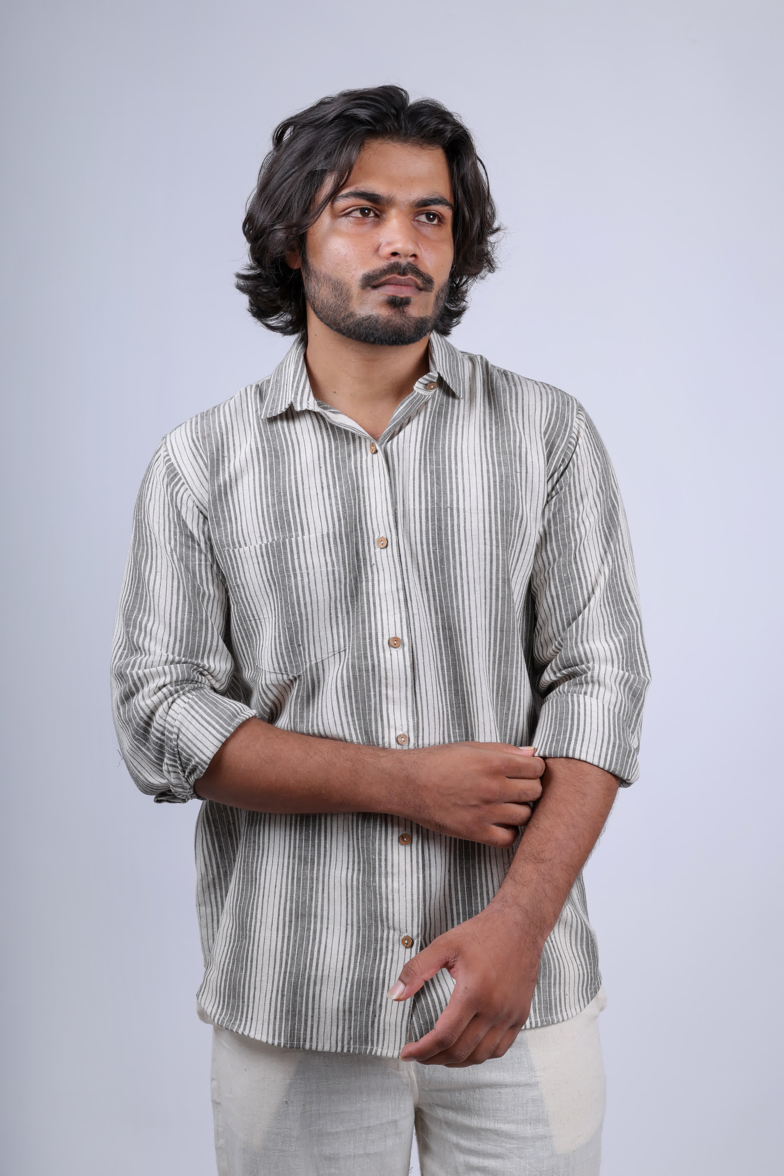Kala Cotton Stripes Full Sleeves Shirt RAKHIYO