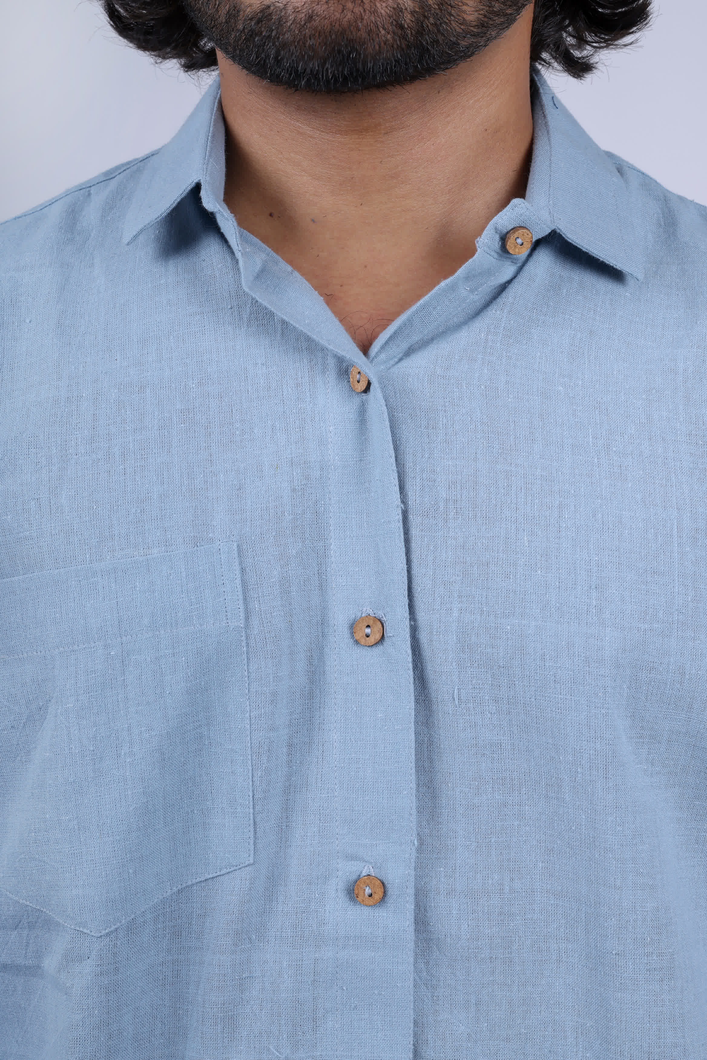 Kala Cotton Sky Blue Full Sleeves Shirt RAKHIYO