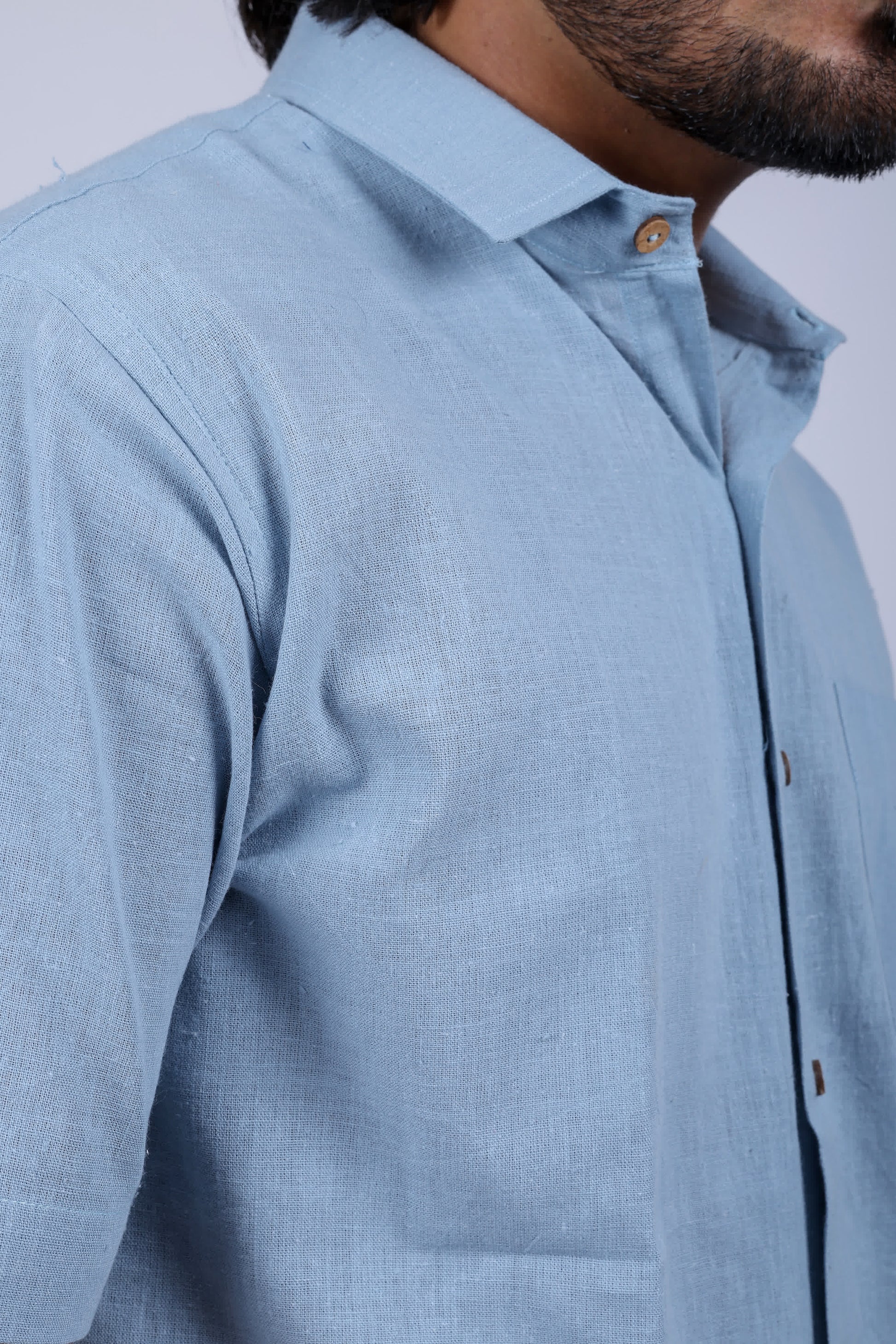 Kala Cotton Sky Blue Full Sleeves Shirt RAKHIYO