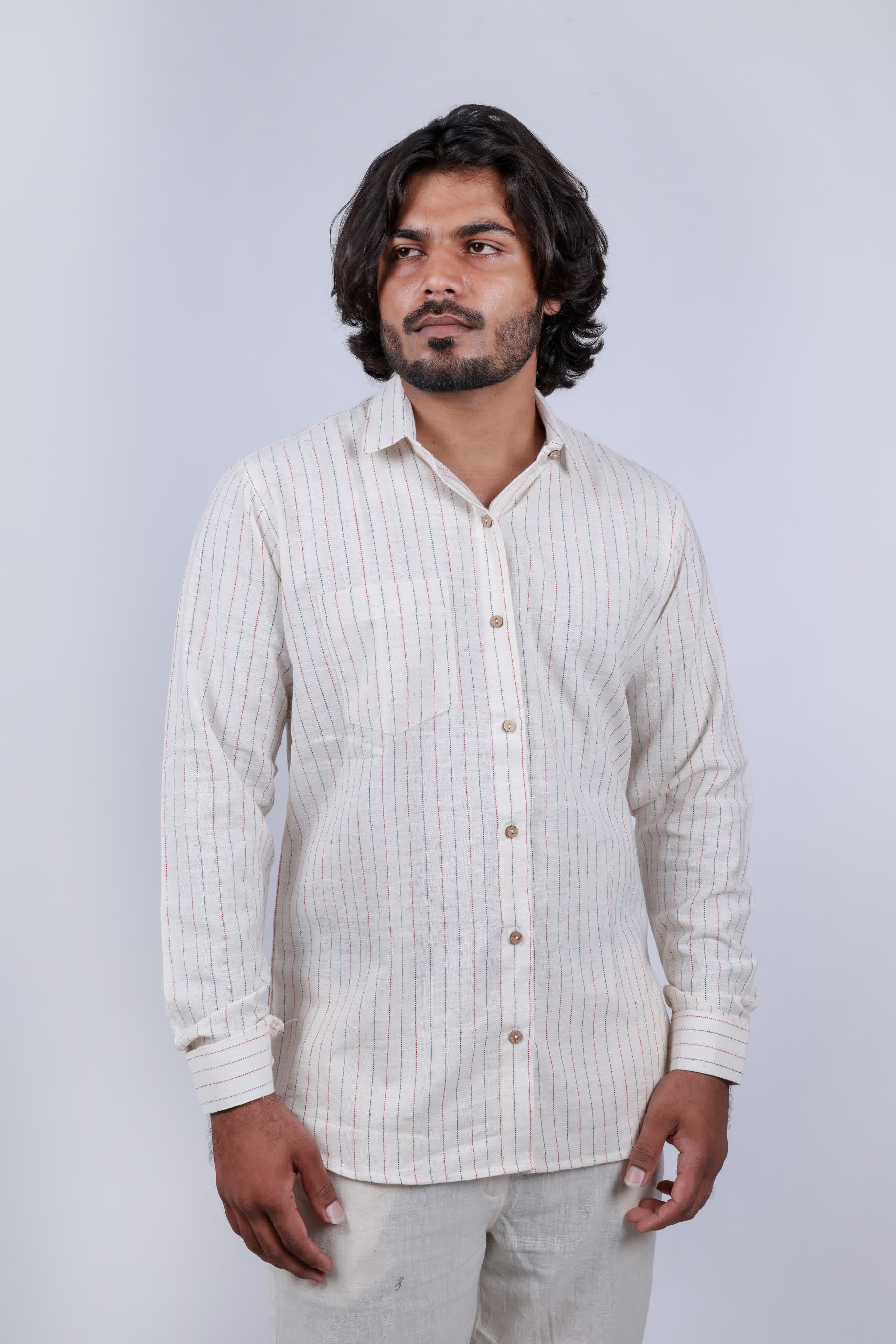 Kala Cotton Multi Color Lining Full Sleeves Shirt RAKHIYO