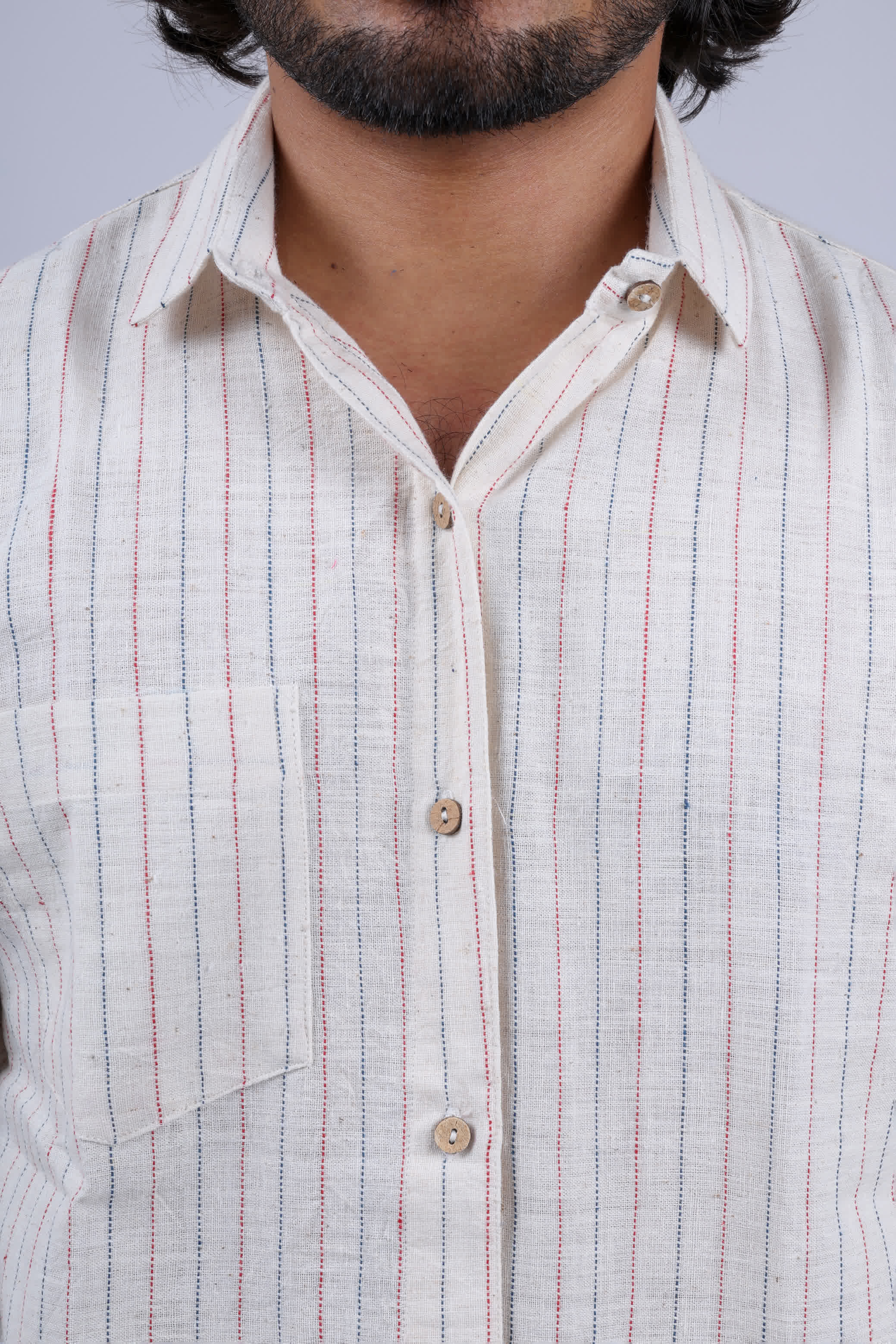 Kala Cotton Multi Color Lining Full Sleeves Shirt RAKHIYO