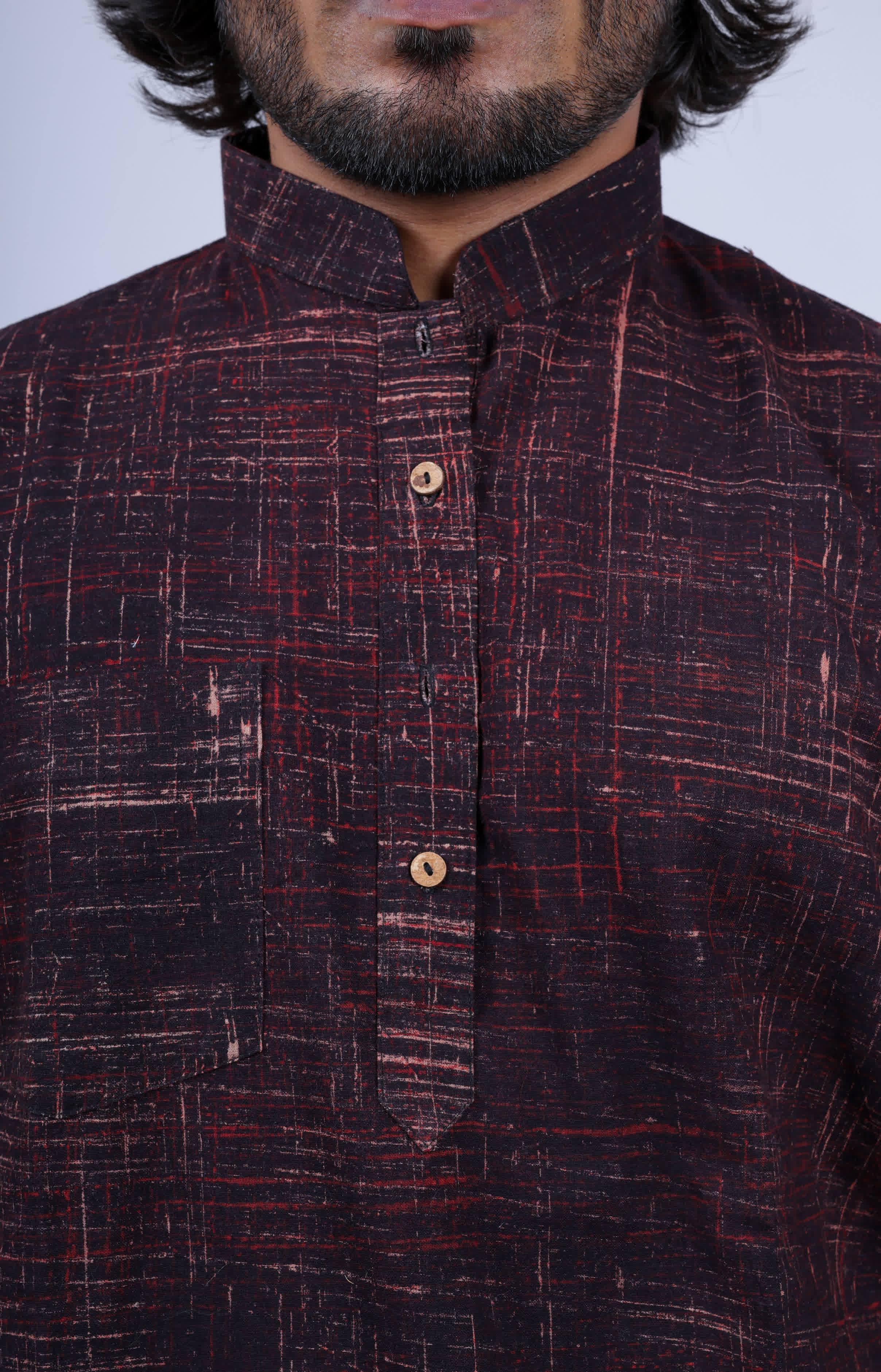 Cotton Brush Print Half Sleeves Short Kurta RAKHIYO