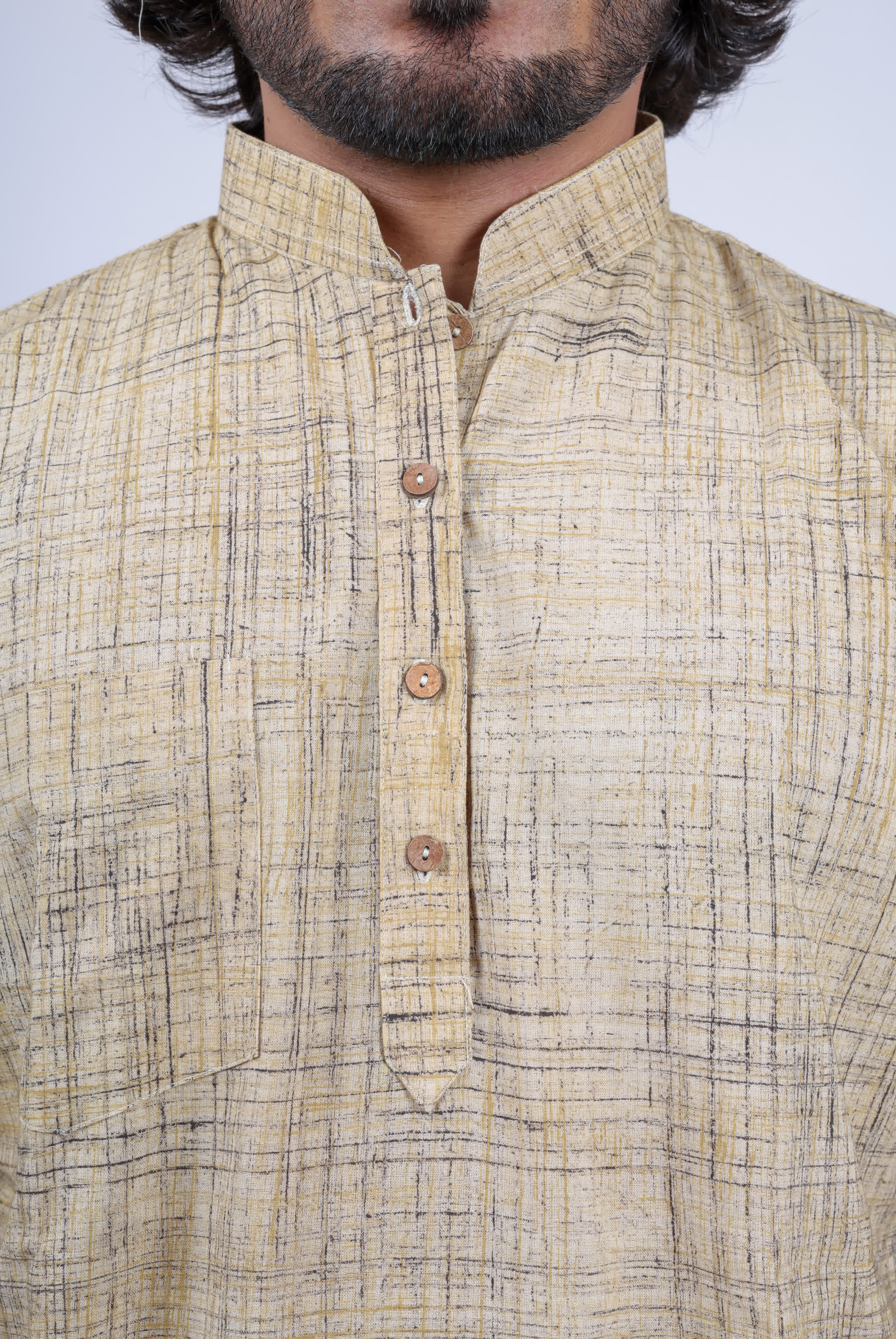 Cotton Brush Print Half Sleeves Short Kurta RAKHIYO