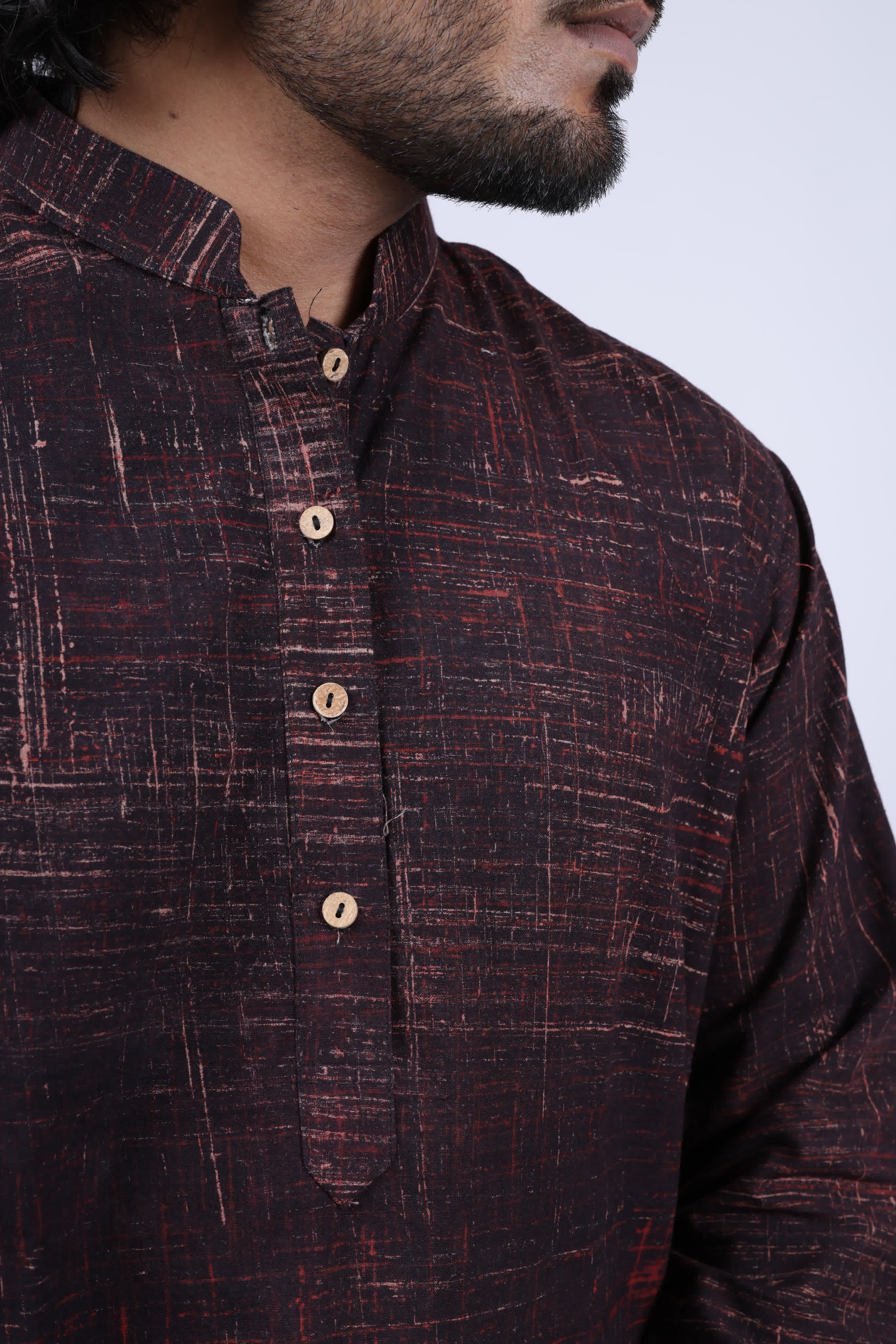 Cotton Brush Print Full Sleeves Long Kurta RAKHIYO