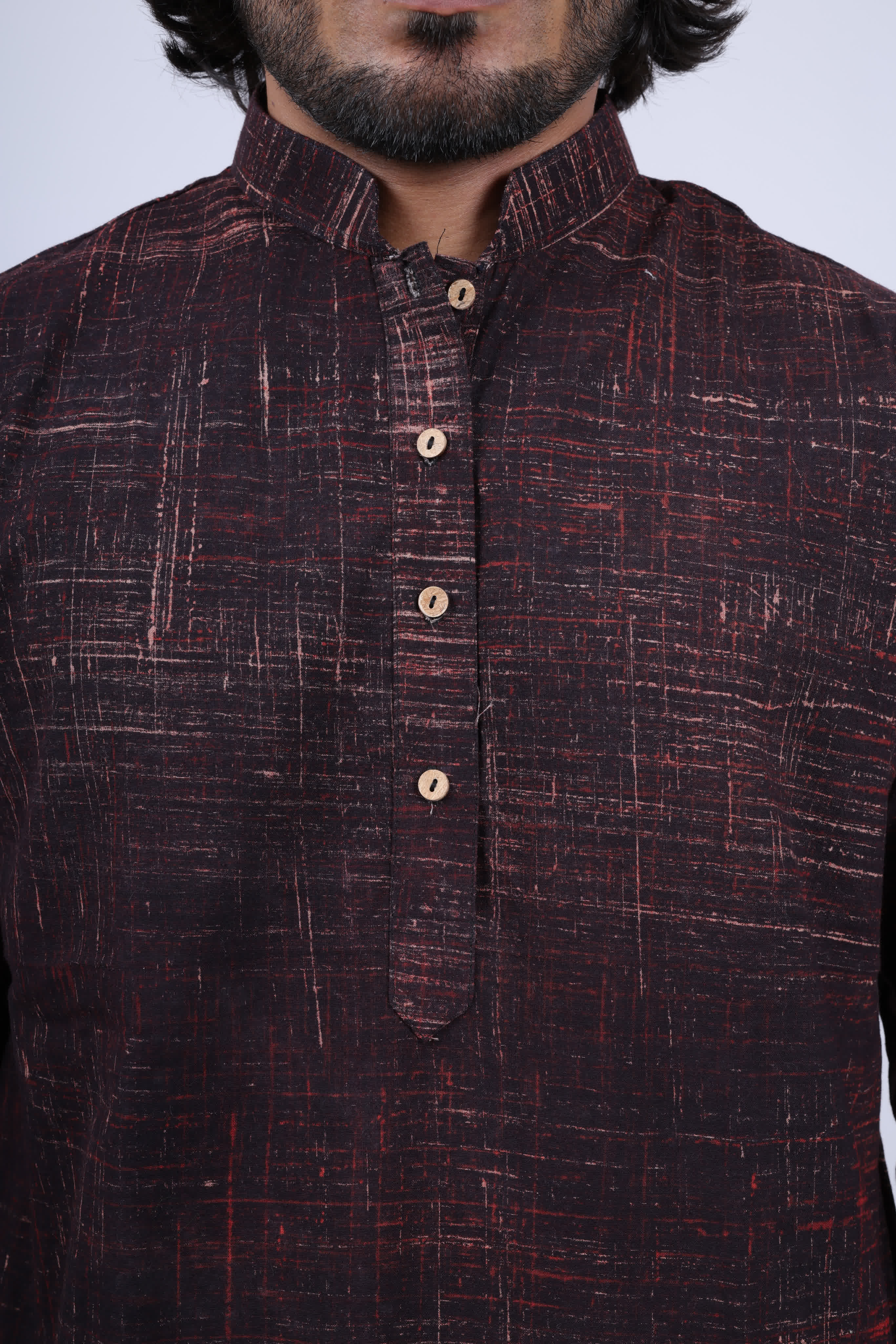 Cotton Brush Print Full Sleeves Long Kurta RAKHIYO