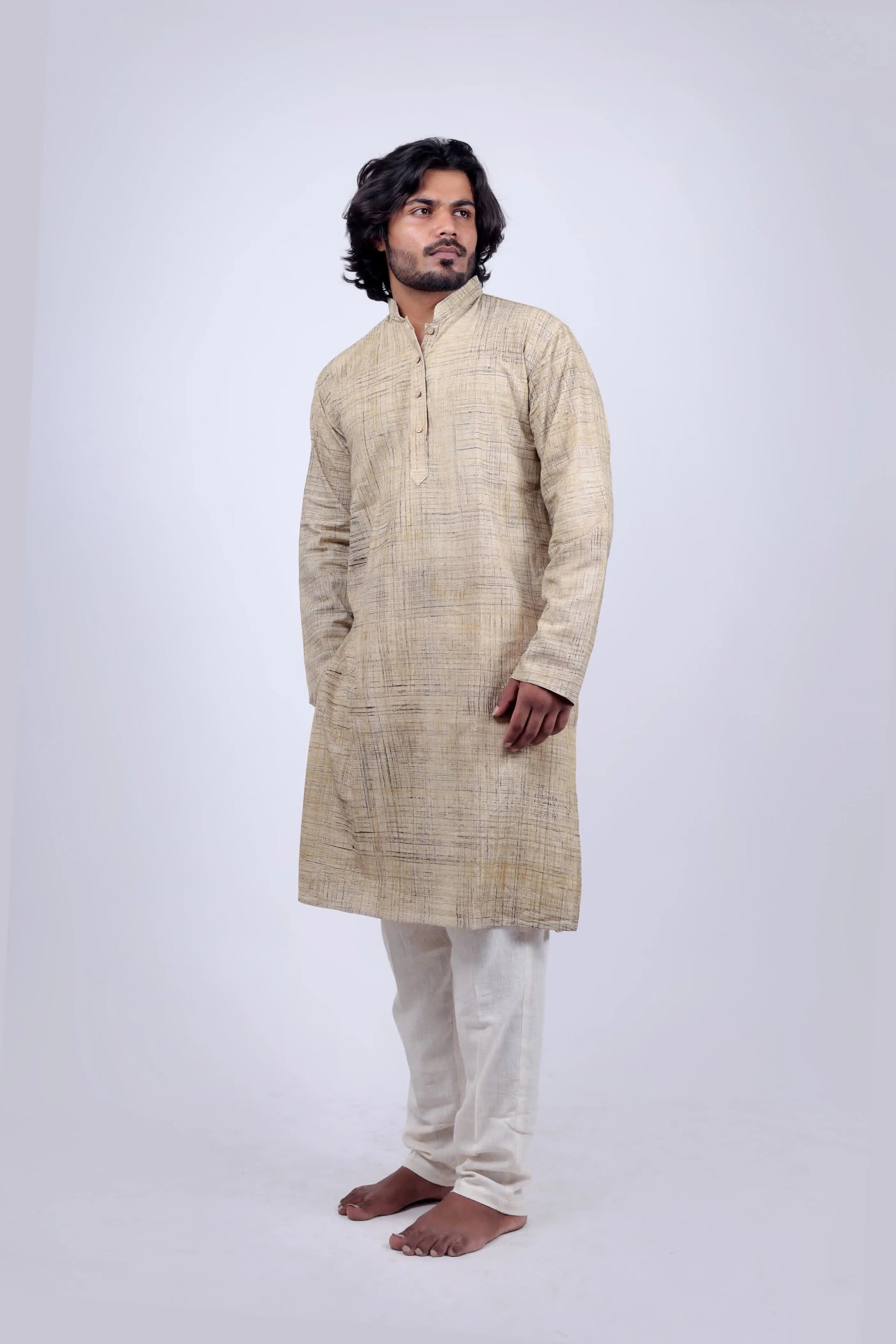 Cotton Brush Print Full Sleeves Long Kurta RAKHIYO