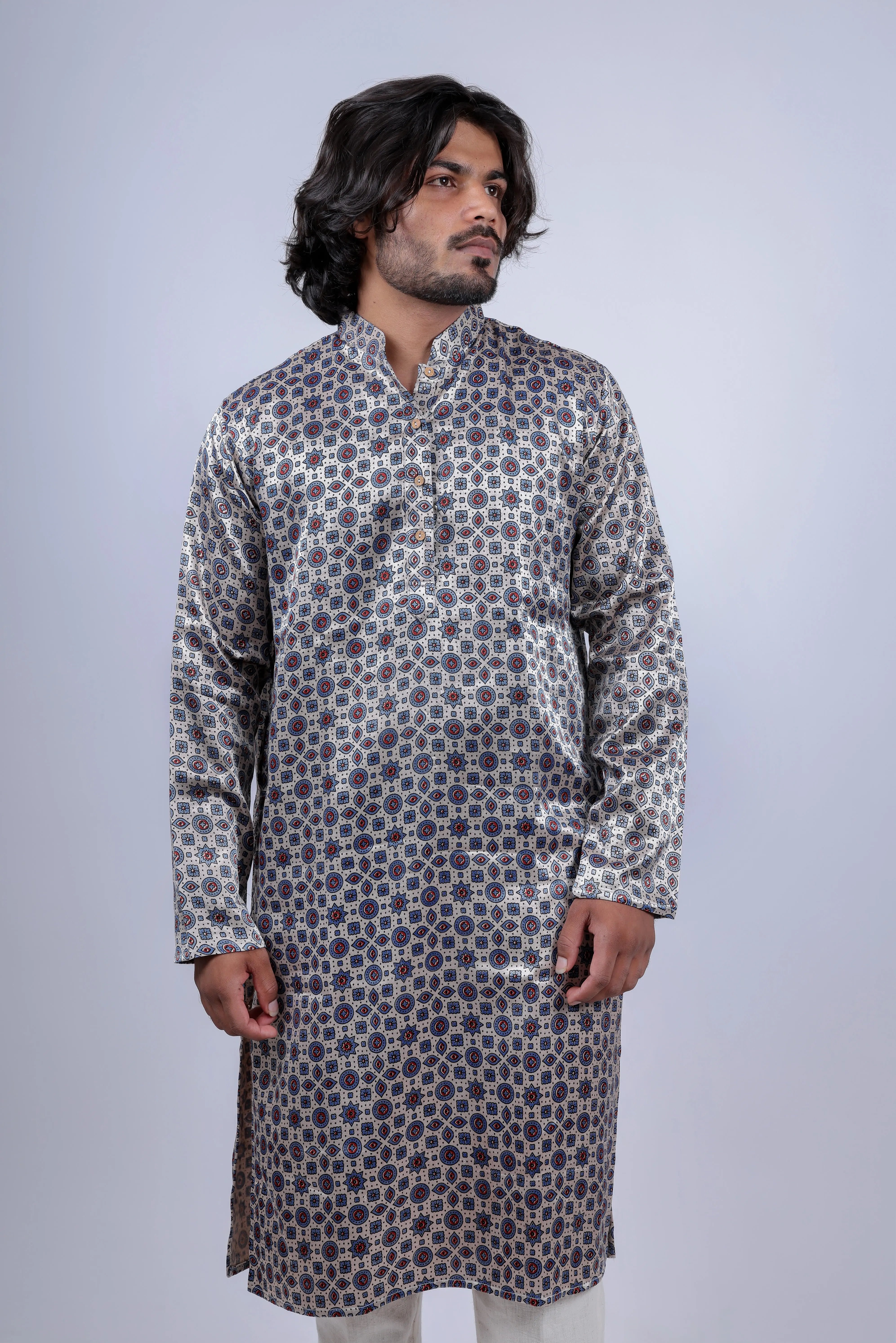 Mashroo Ajarakh Long Kurta RAKHIYO