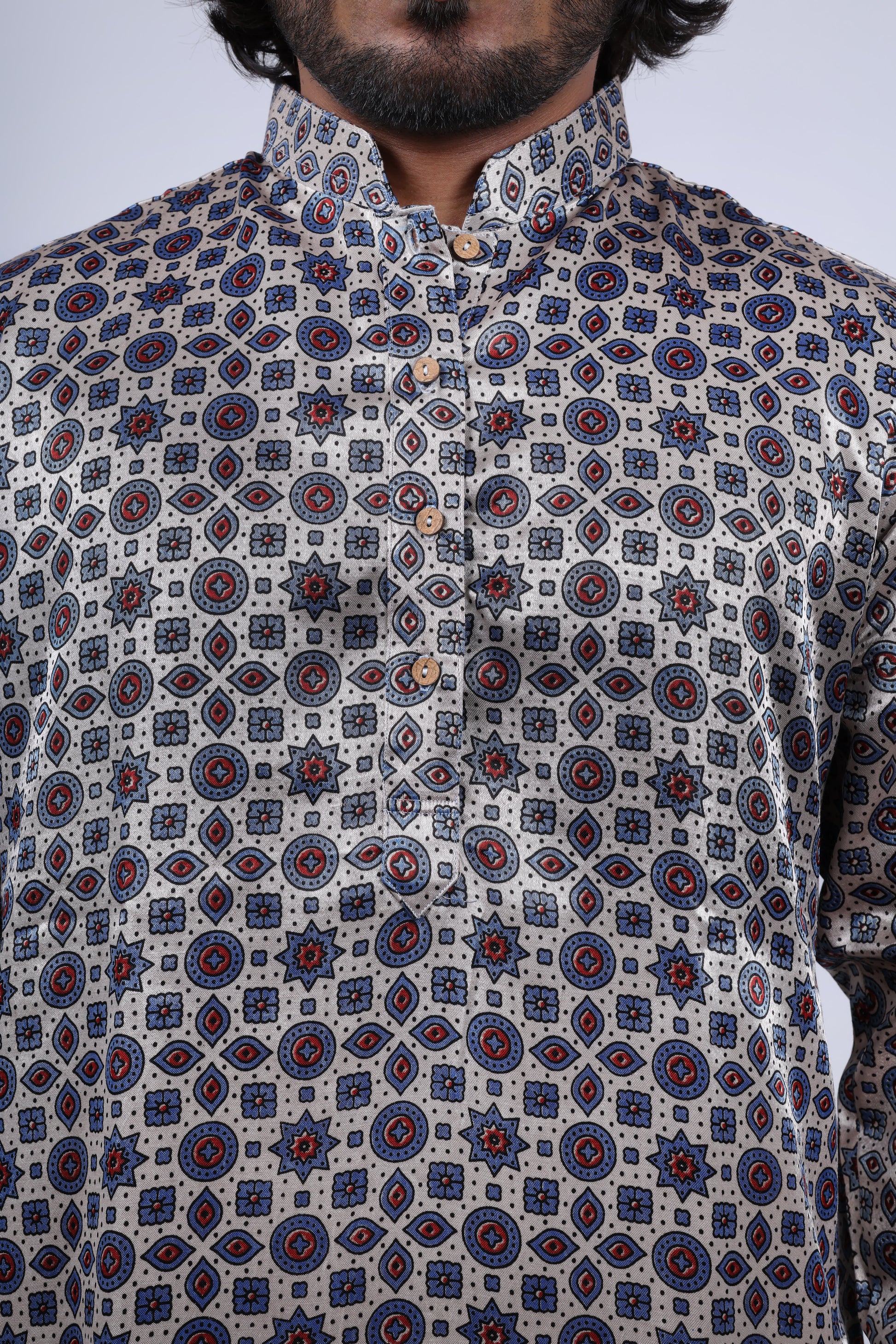 Mashroo Ajarakh Long Kurta RAKHIYO