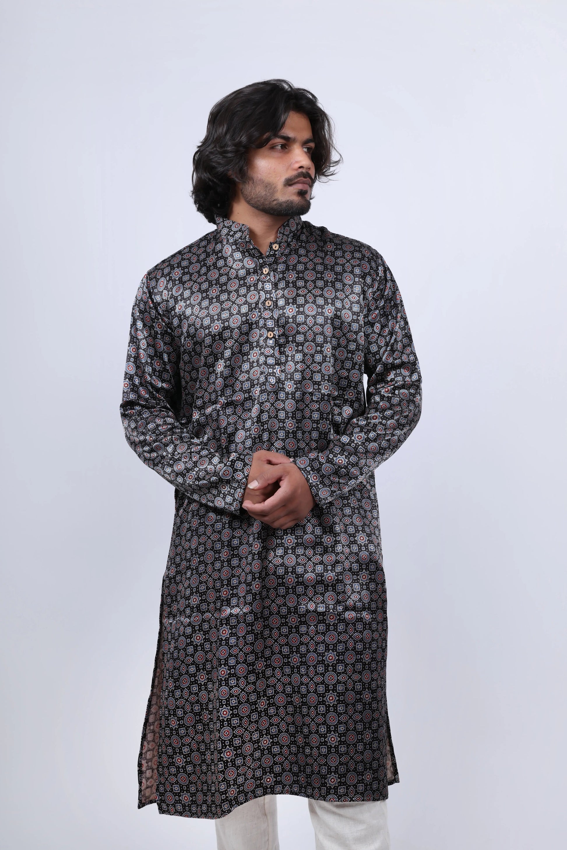 Mashroo Ajarakh Long Kurta RAKHIYO