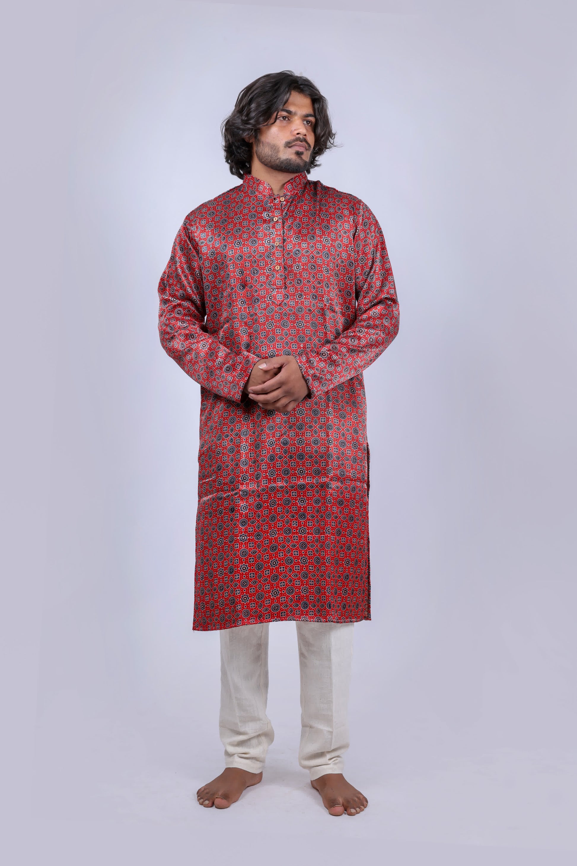 Mashroo Ajarakh Long Kurta RAKHIYO