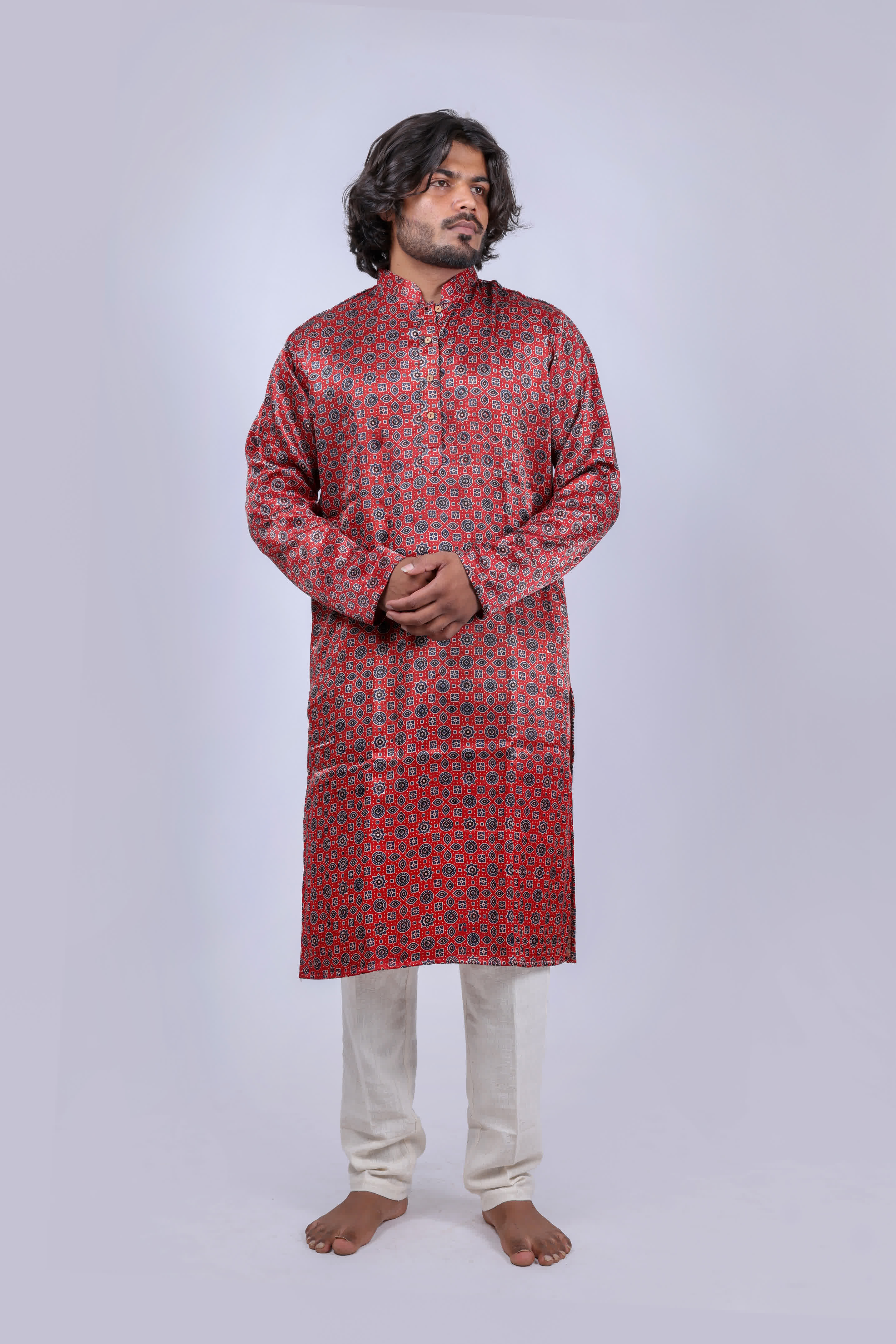 Mashroo Ajarakh Long Kurta RAKHIYO