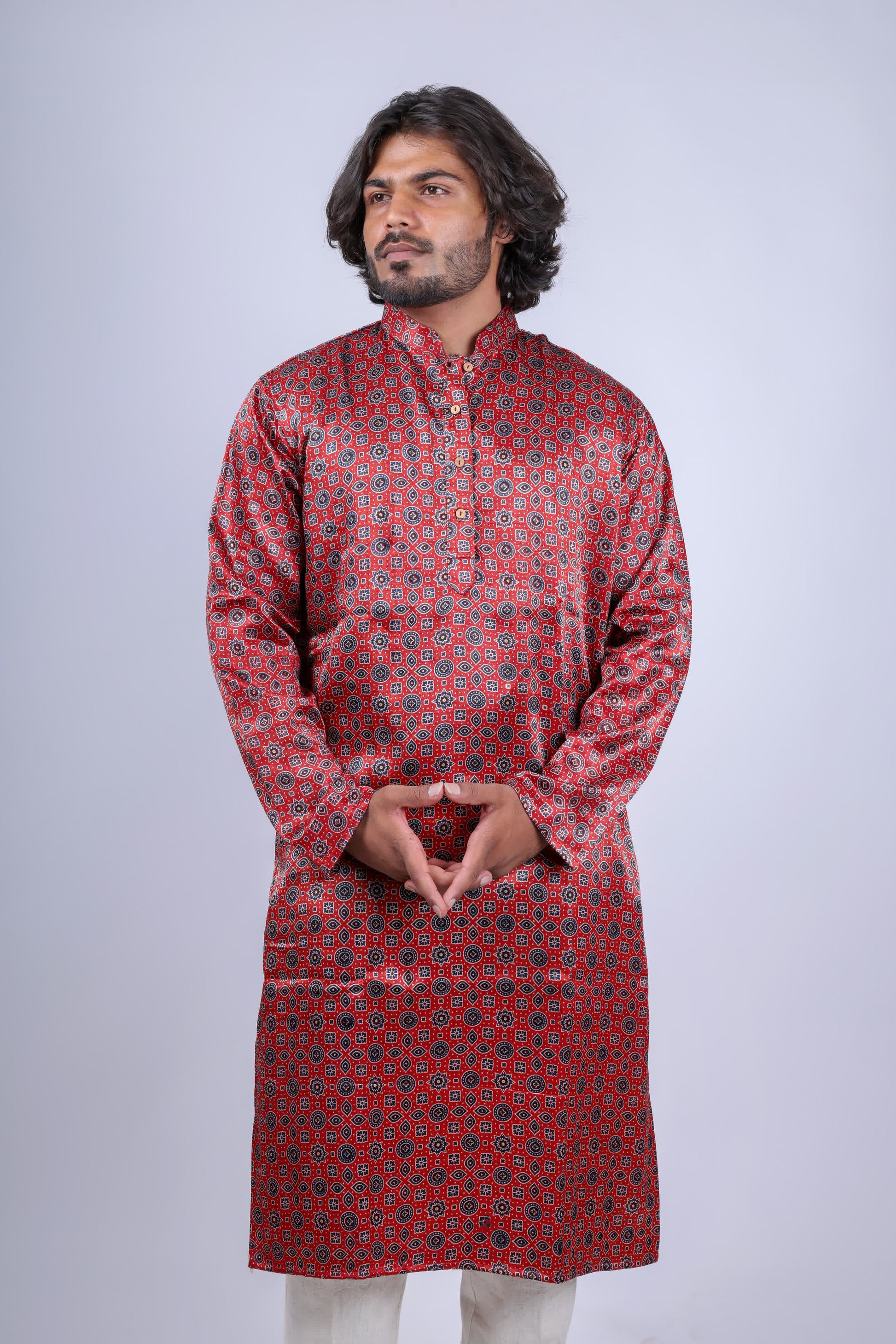 Mashroo Ajarakh Long Kurta RAKHIYO