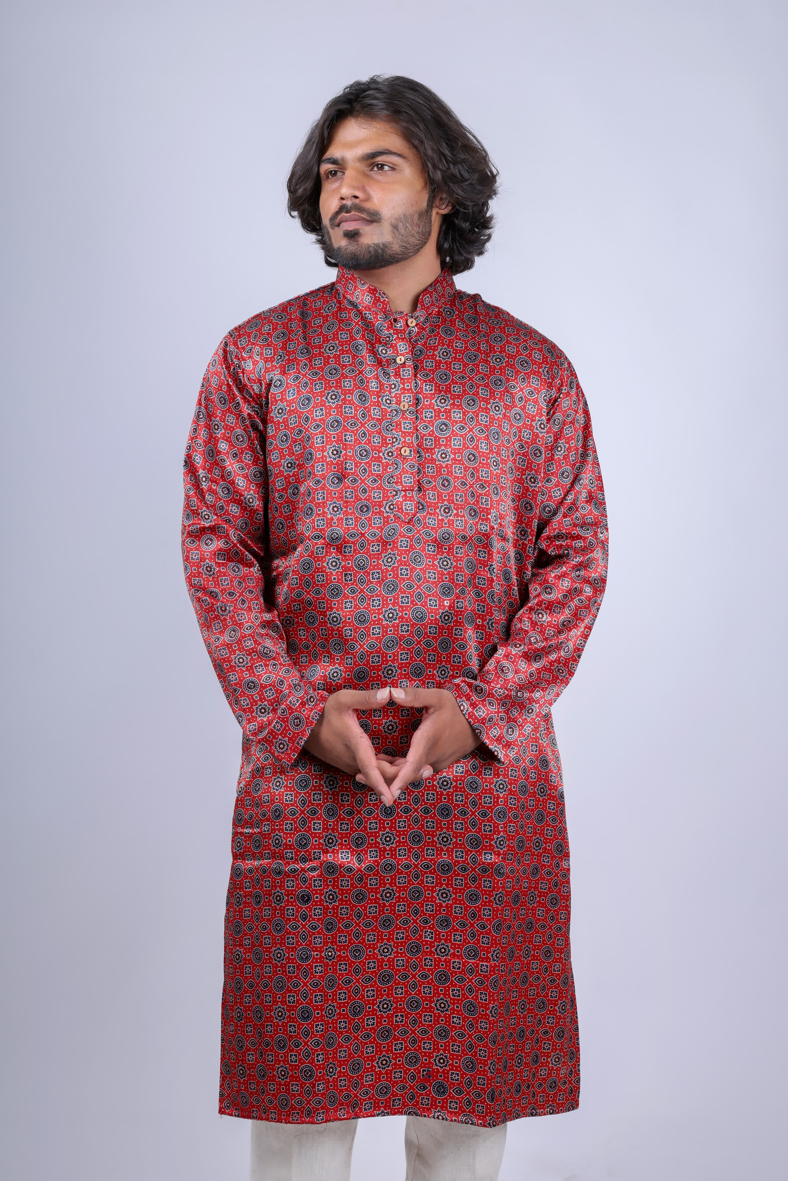 Mashroo Ajarakh Long Kurta RAKHIYO