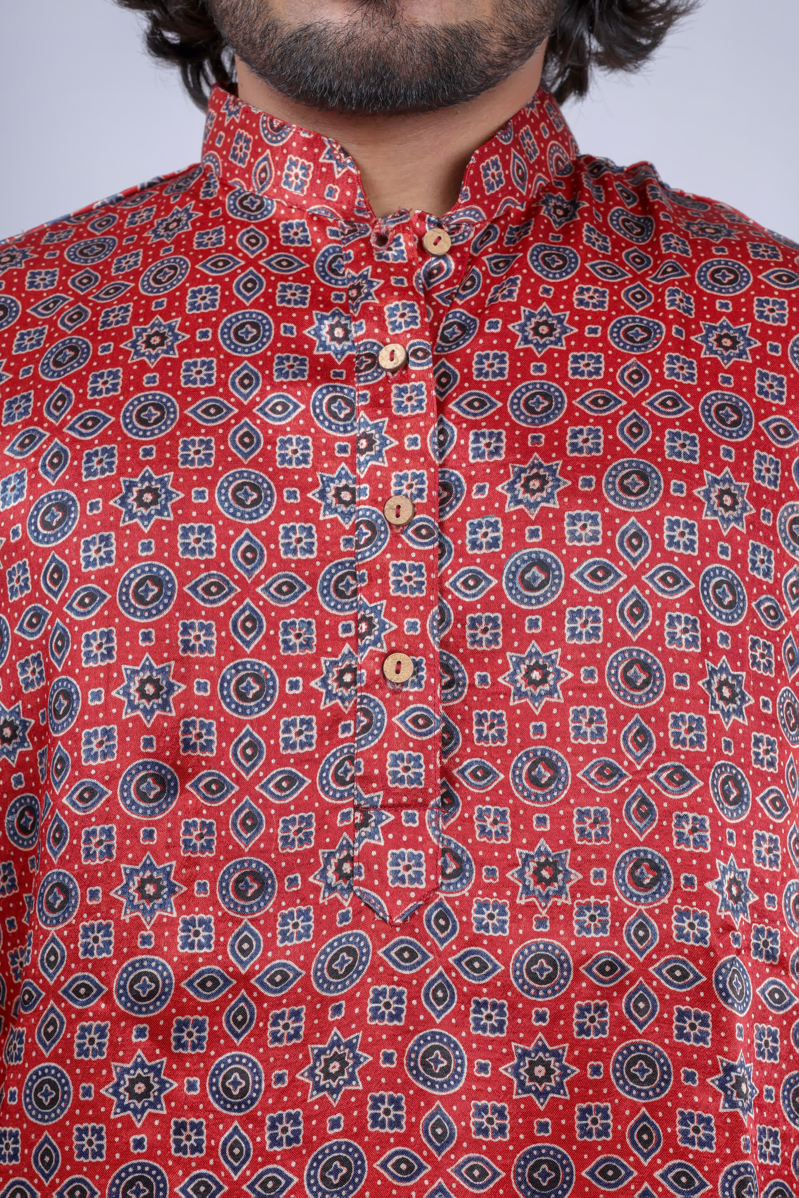 Mashroo Ajarakh Long Kurta RAKHIYO