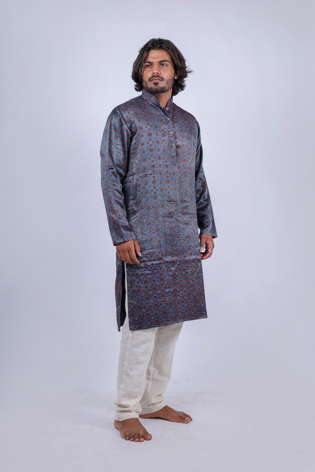 Mashroo Ajarakh Long Kurta RAKHIYO