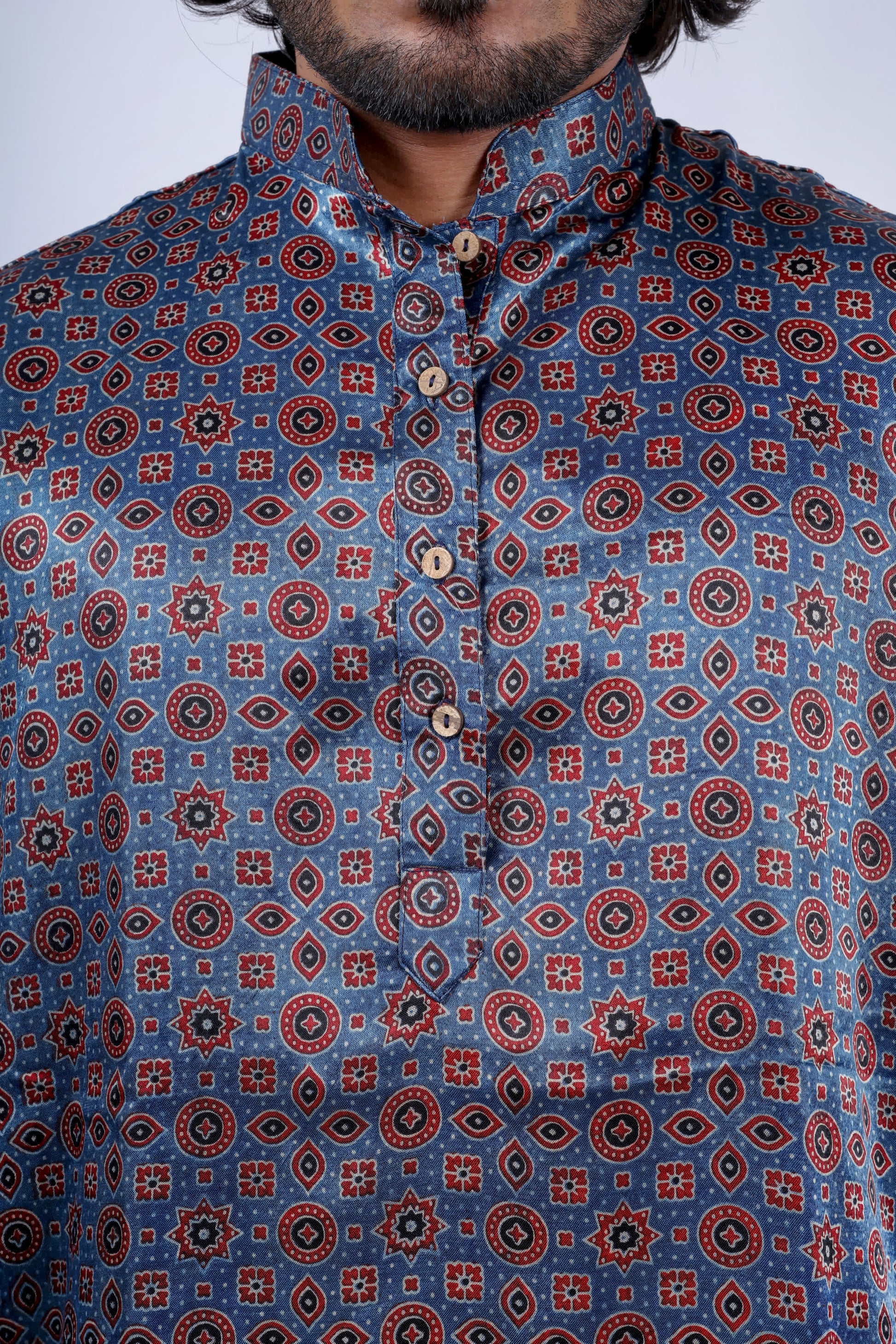 Mashroo Ajarakh Long Kurta RAKHIYO