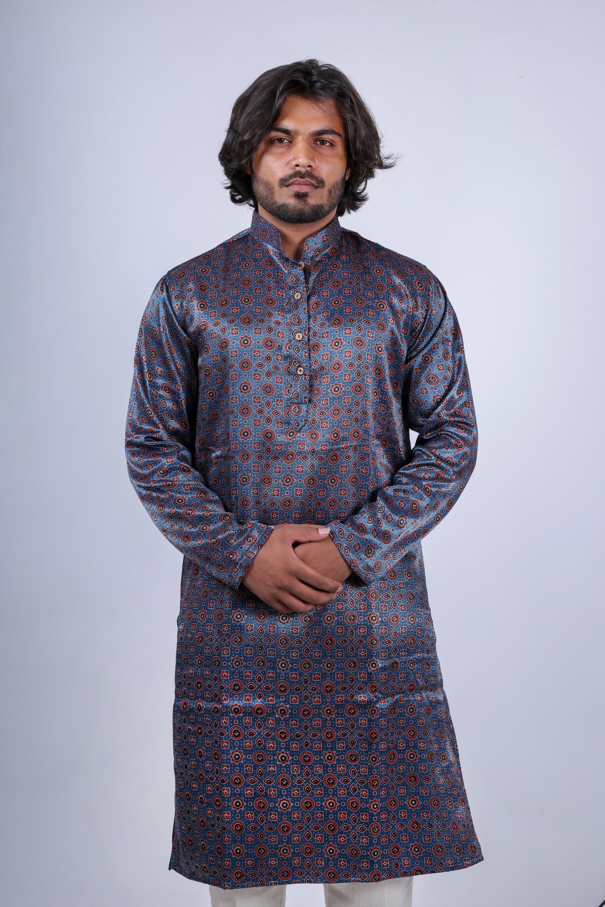 Mashroo Ajarakh Long Kurta RAKHIYO