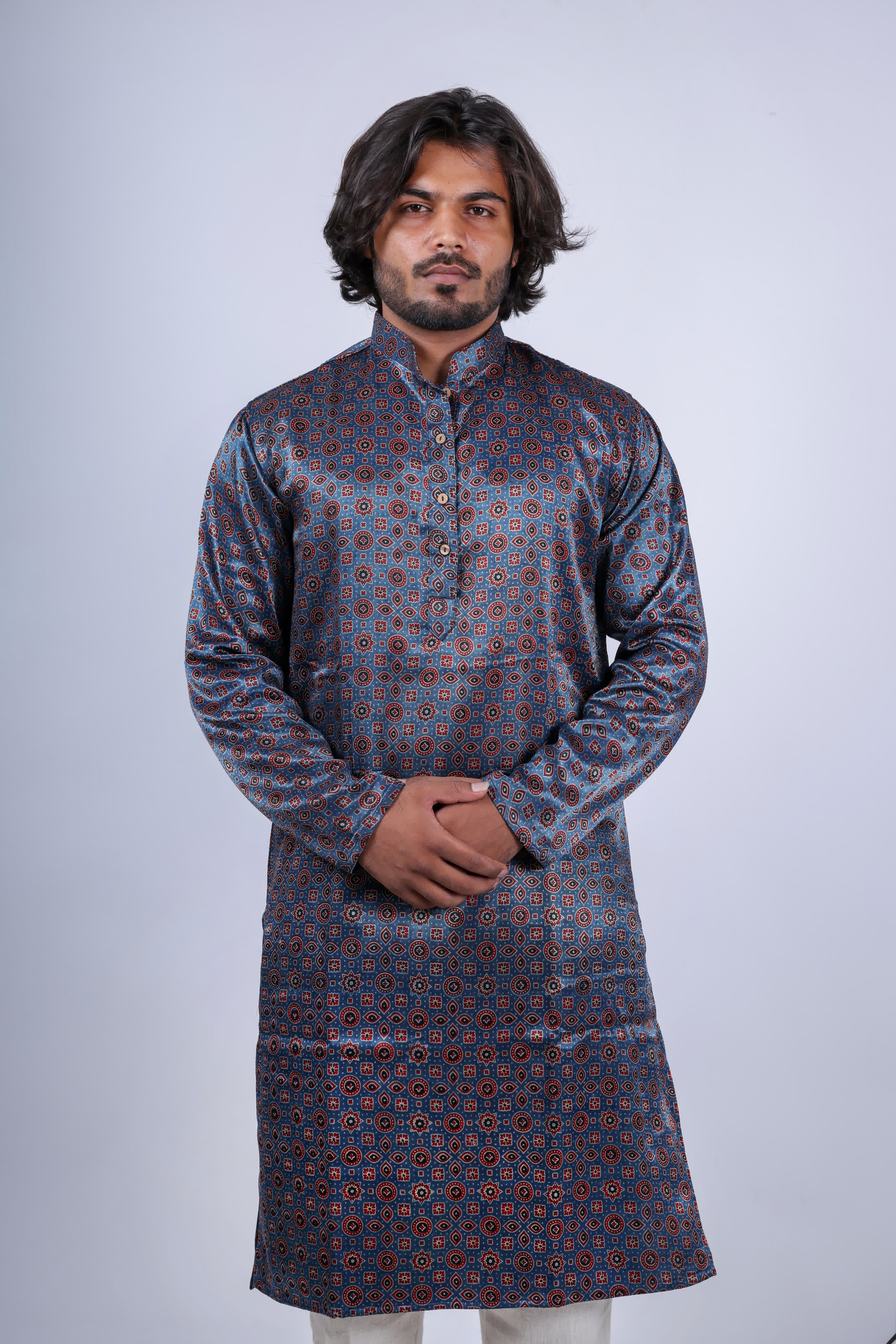 Mashroo Ajarakh Long Kurta RAKHIYO