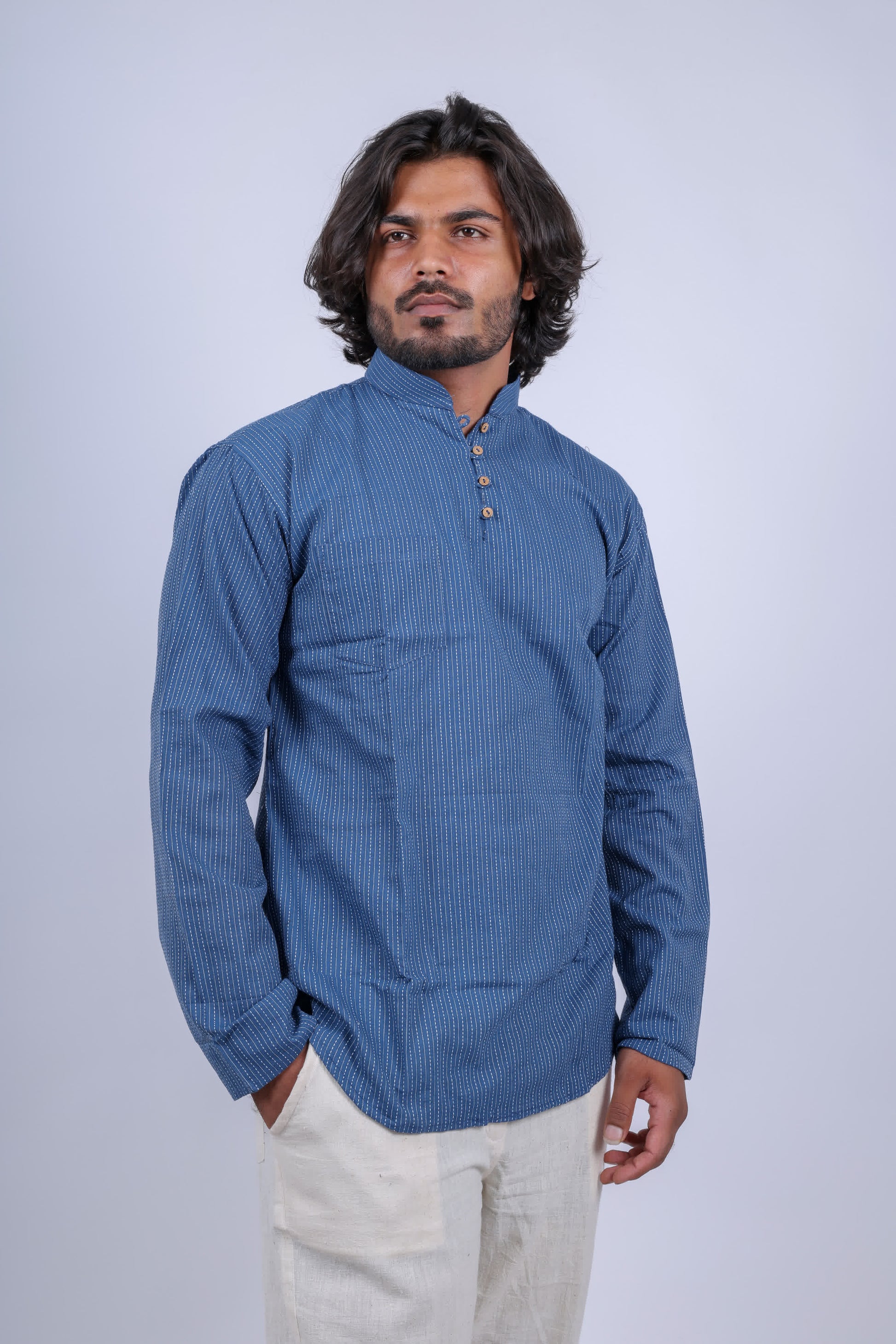 Cotton Kantha Short Full Sleeves Kurta RAKHIYO