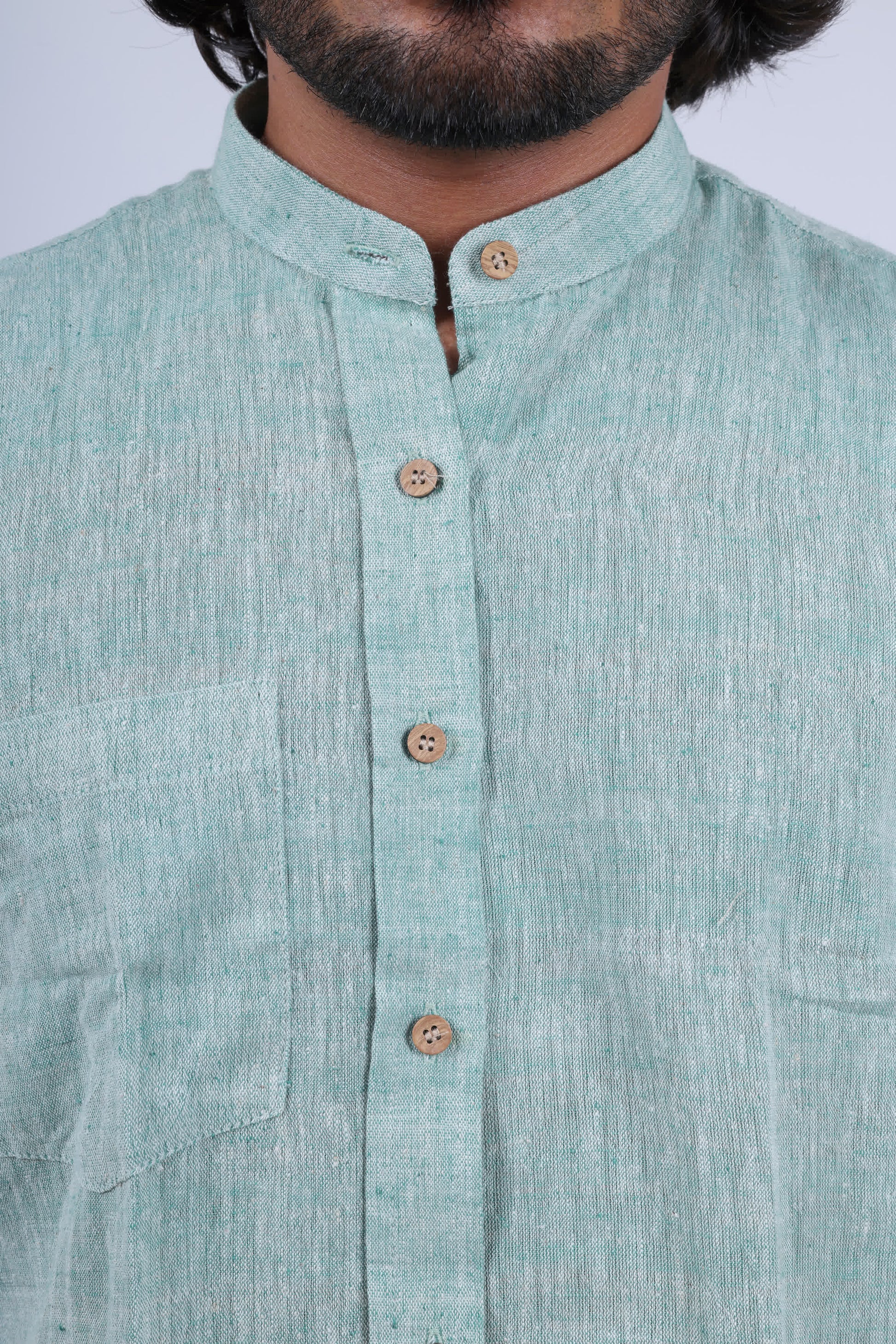 Kala Cotton Pista Full Sleeves Shirt RAKHIYO