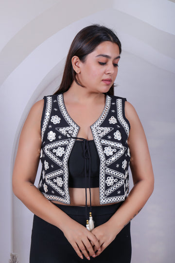Black & White Embroidered Jacket