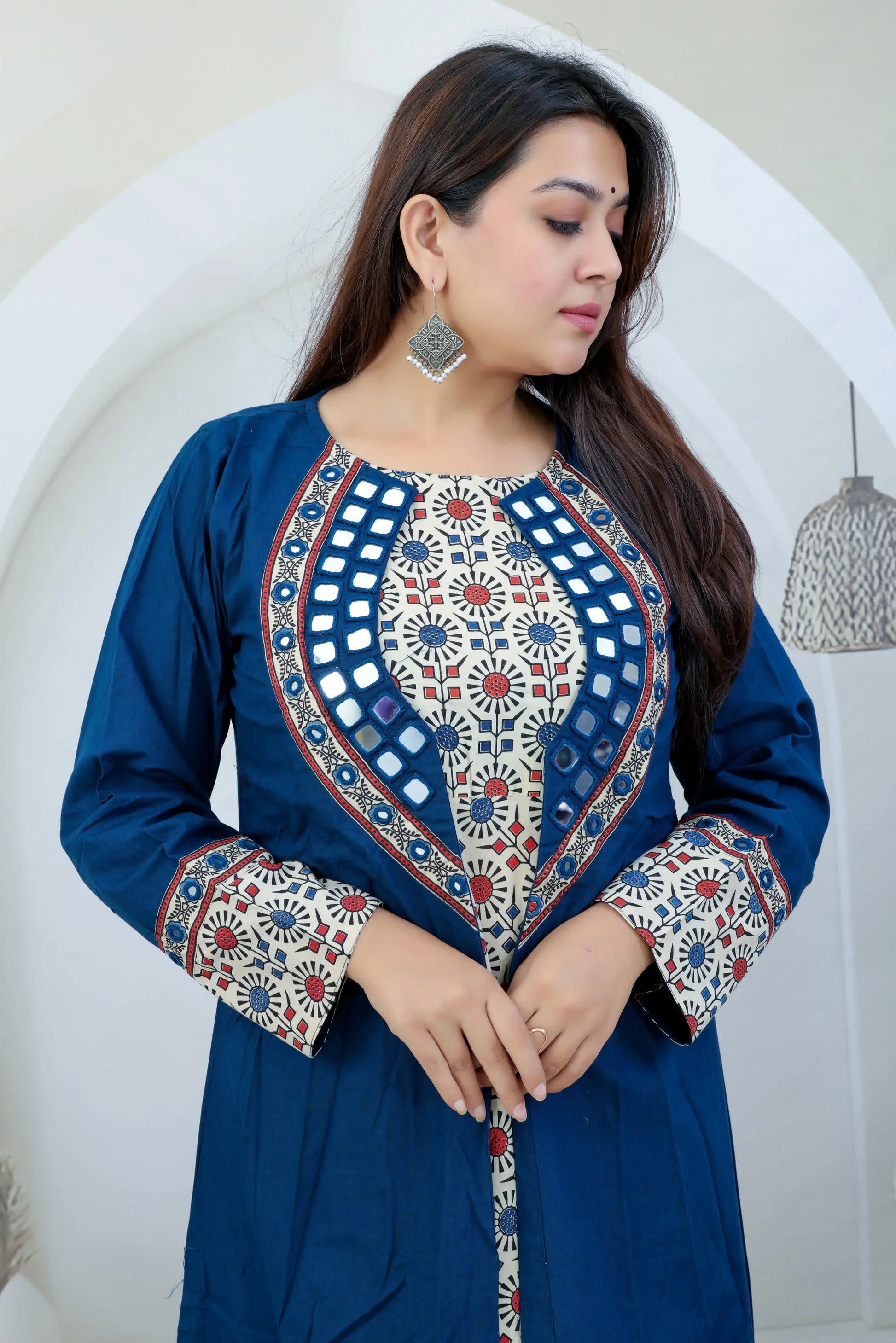 Naira Ajarakh One Piece & Mirror Shrug Cotton Kurti RAKHIYO