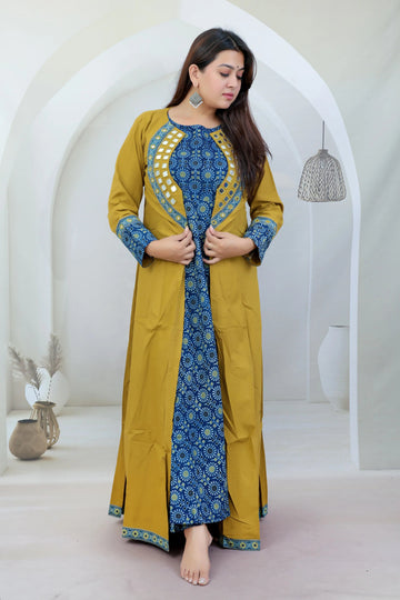 Naira Ajarakh One Piece & Mirror Shrug Cotton Kurti RAKHIYO