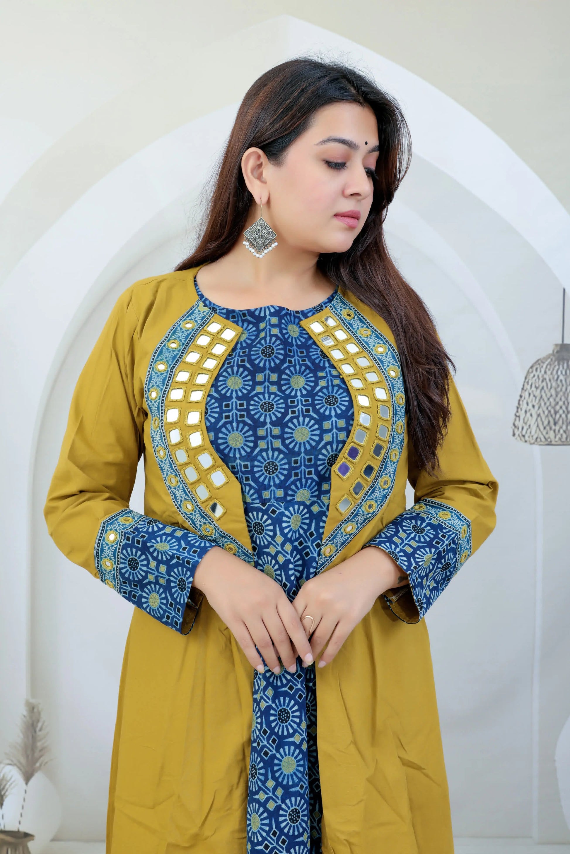 Naira Ajarakh One Piece & Mirror Shrug Cotton Kurti RAKHIYO