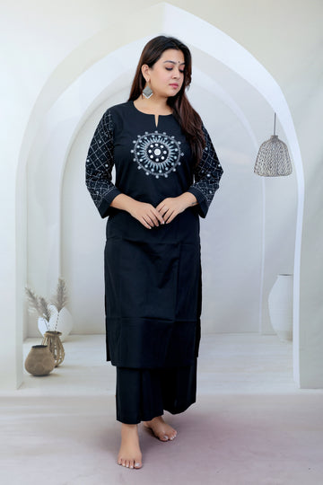 Akriti Embroidered Soft Cotton Kurti Set