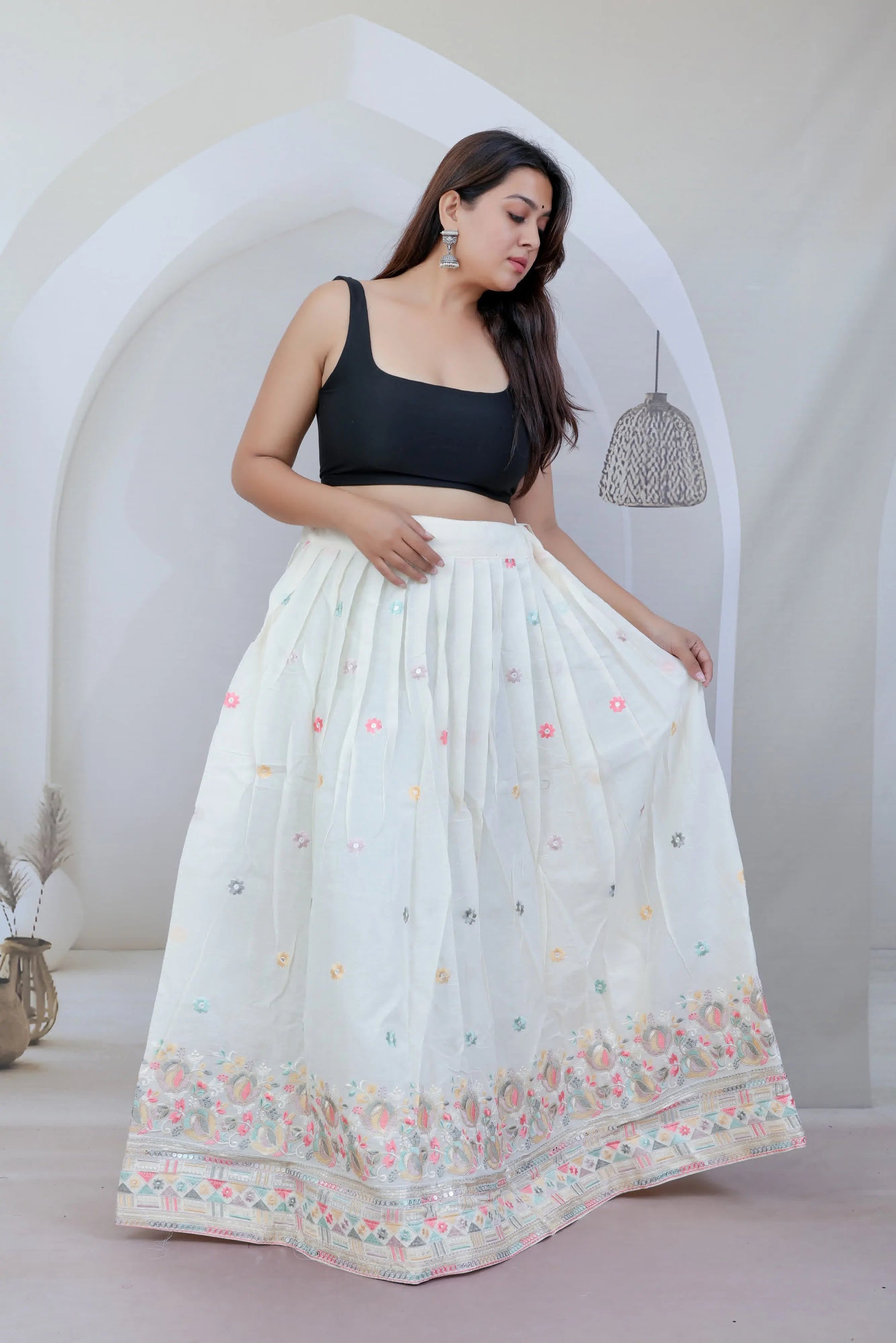 Khadi cotton Embroidered Lahenga RAKHIYO
