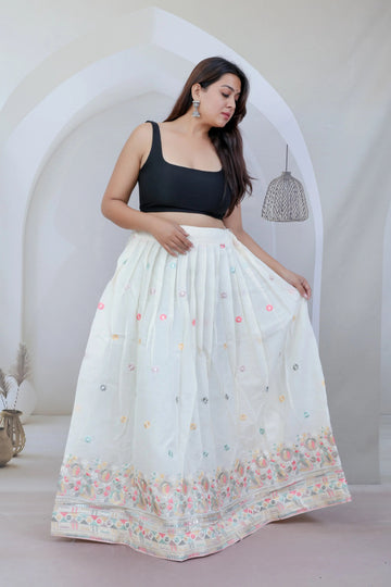 Khadi cotton Embroidered Lahenga RAKHIYO