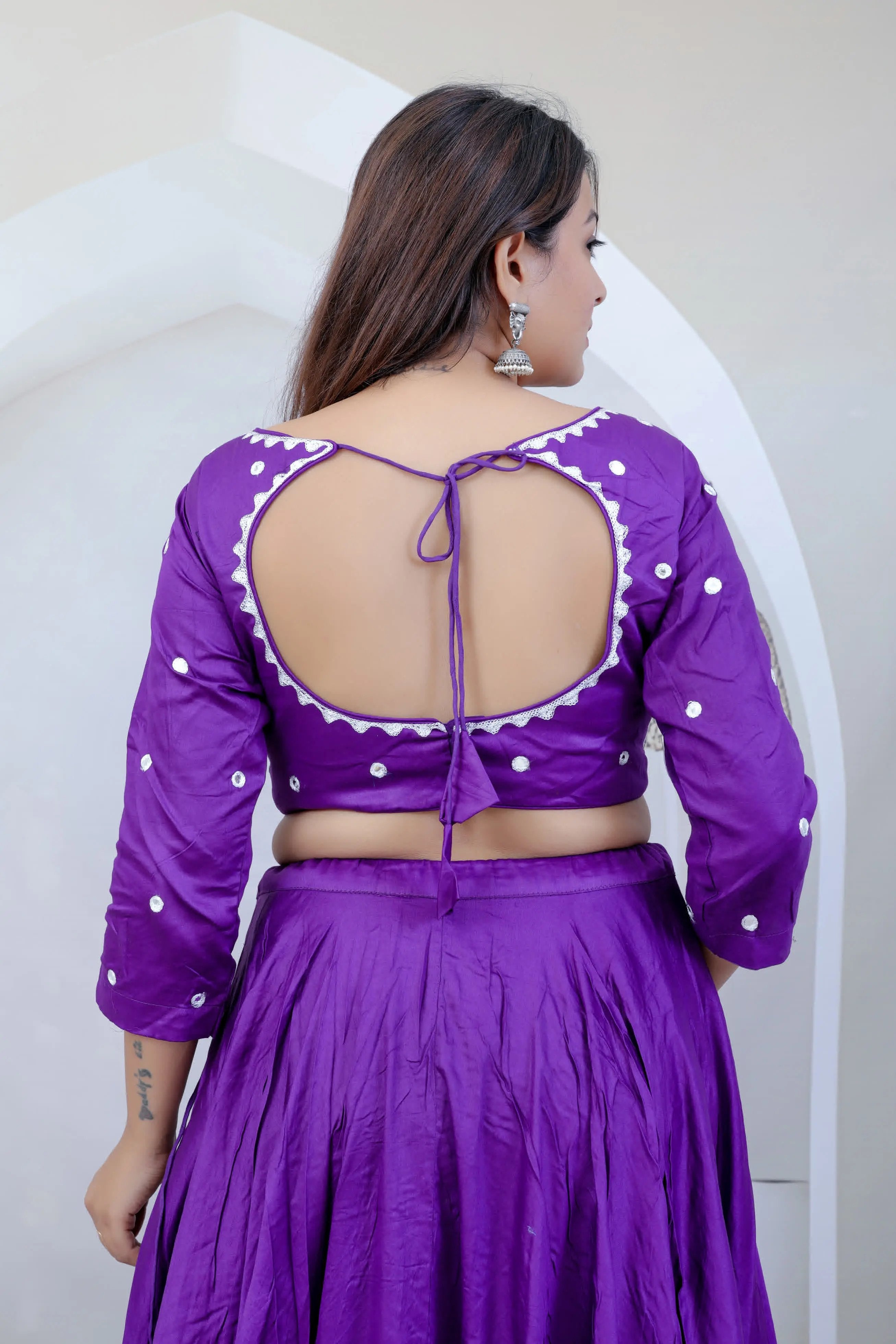 Lavanya Light Purple Kutchhi Embroidered Soft Cotton Chaniyacholi RAKHIYO