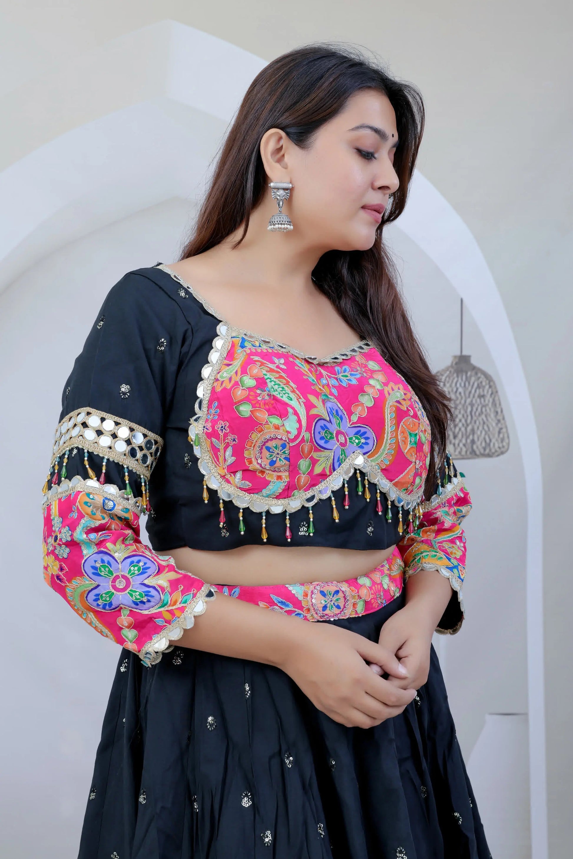 Jyoti Black Kutchhi Embroidered Soft Cotton Chaniyacholi RAKHIYO