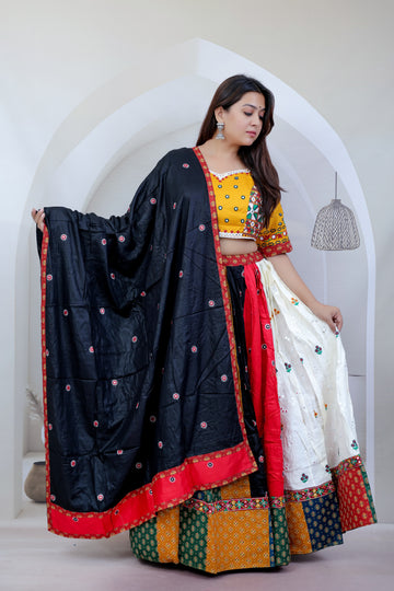 Bella Multi Kutchhi Embroidered Cotton Chaniyacholi