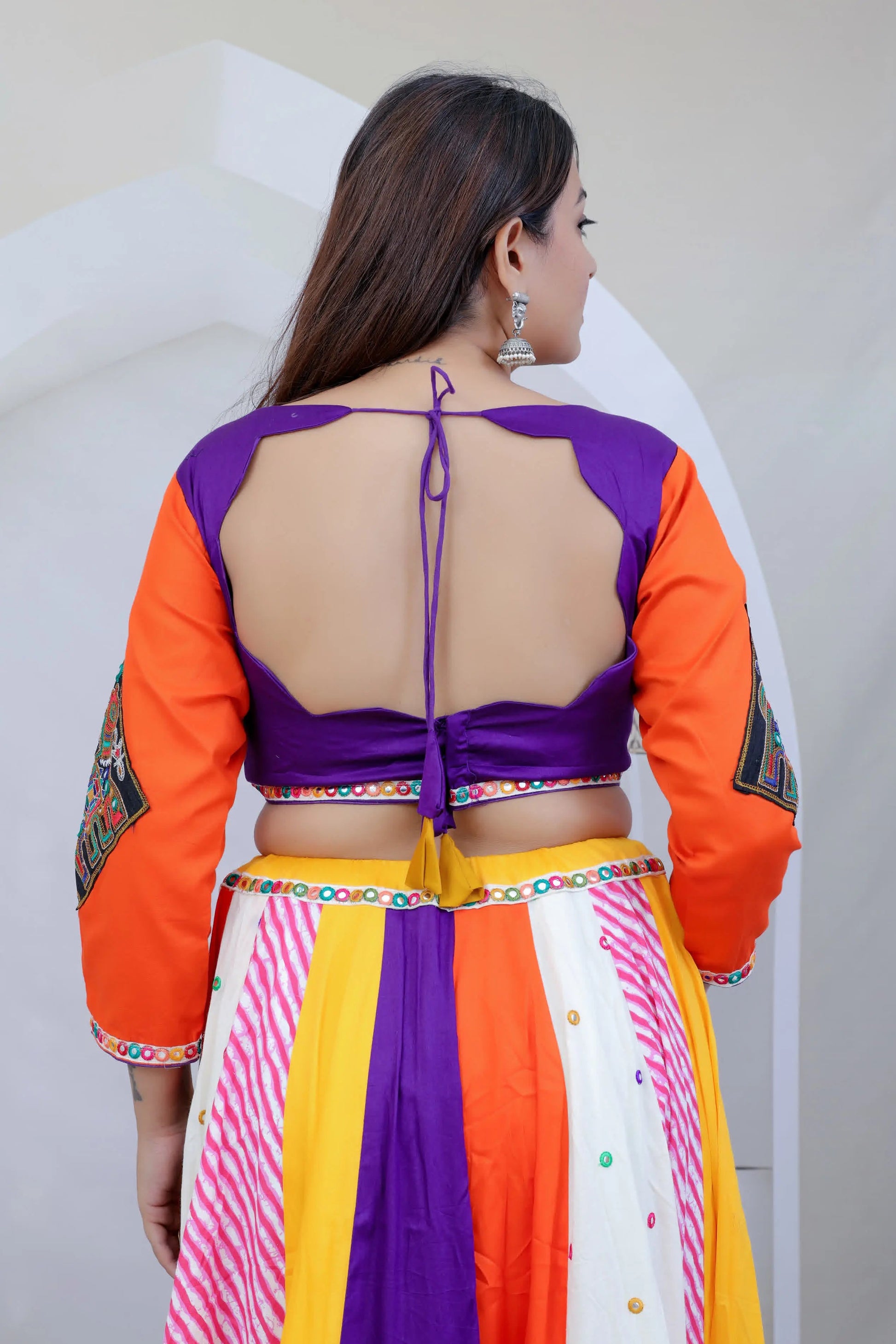 Kajal Mustard Multi Kutchhi Embroidered Soft Cotton Chaniyacholi RAKHIYO