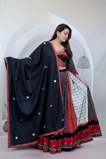 Eva Multi Black Kutchhi Soft Cotton Chaniyacholi RAKHIYO