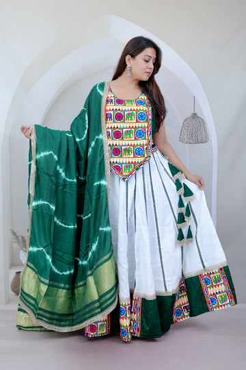 Aaryanya Sibori Embroidered Soft Cotton Chaniyacholi
