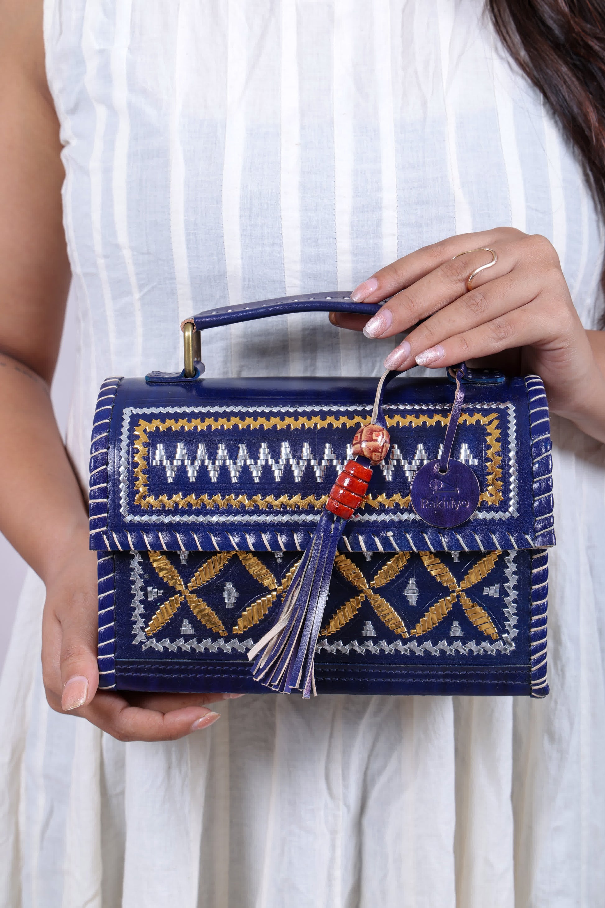 Kutchhi Blue Jari Hut - The Sling RAKHIYO