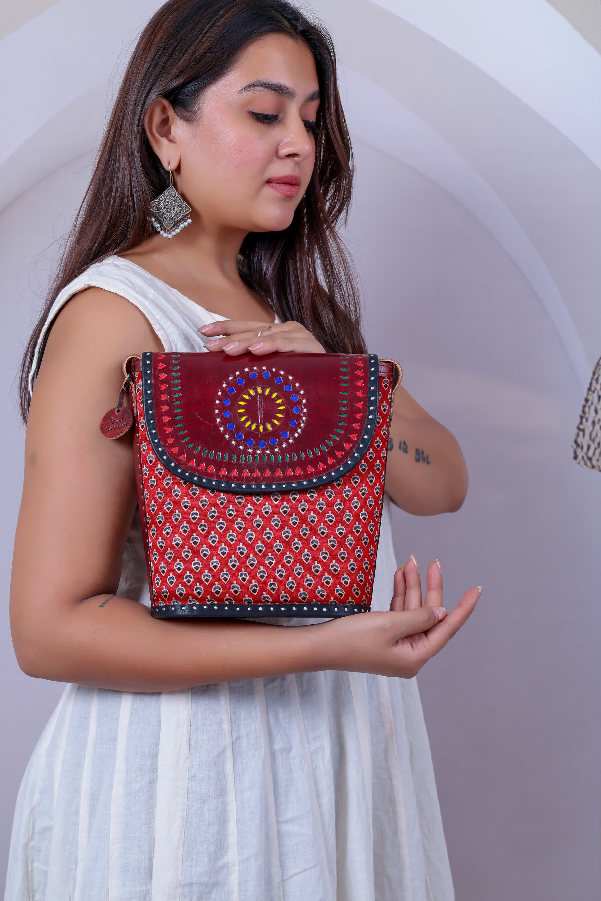 Maroon Ajarakh Bucket - The sling RAKHIYO