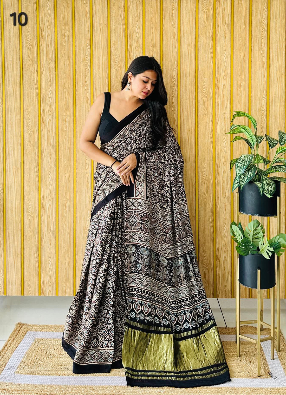 Ajarakh Tissue Modal Saree RAKHIYO