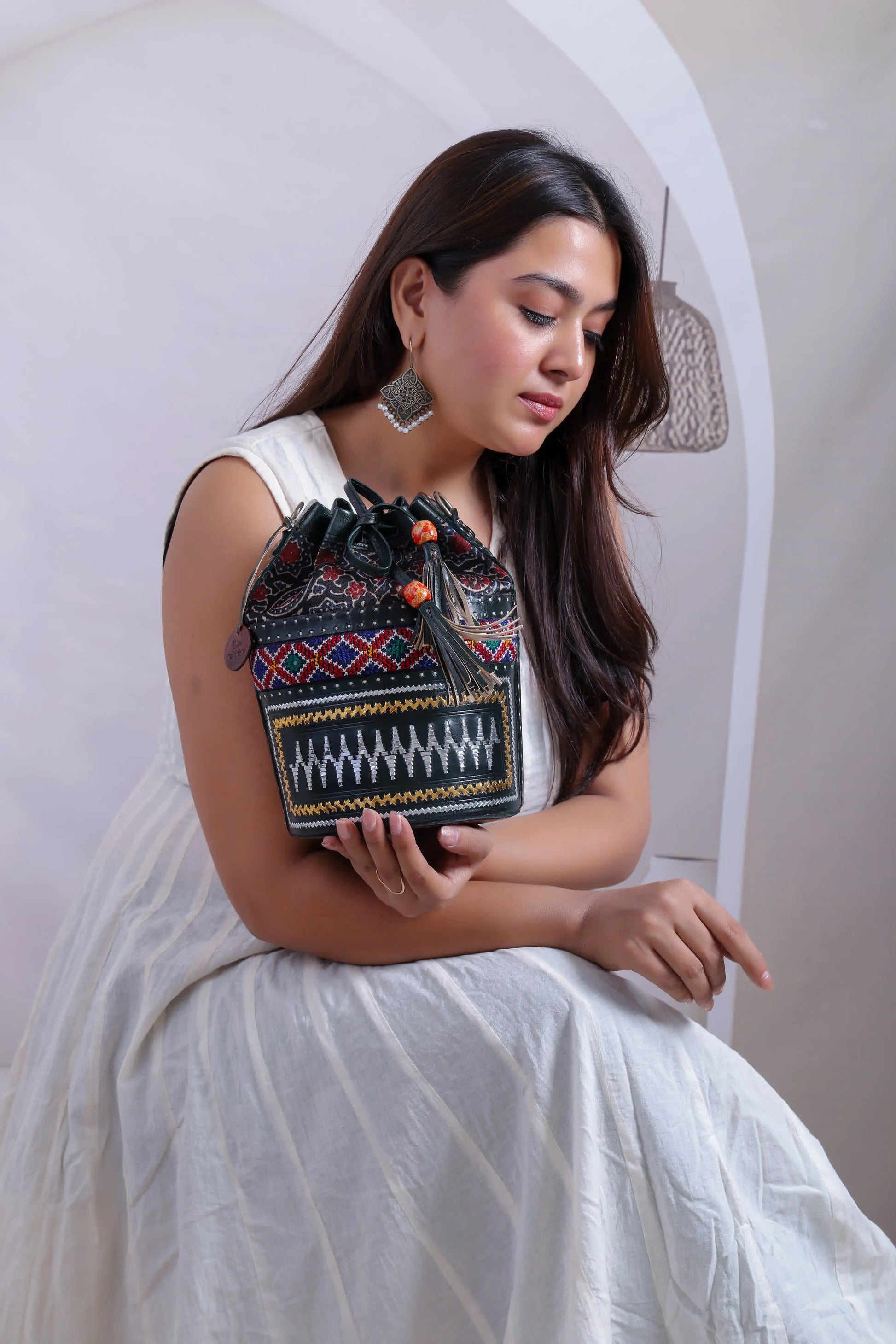 Black Ajarakh Jat - The Potli Bag RAKHIYO