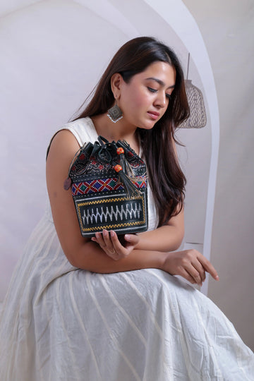 Black Ajarakh Jat - The Potli Bag RAKHIYO