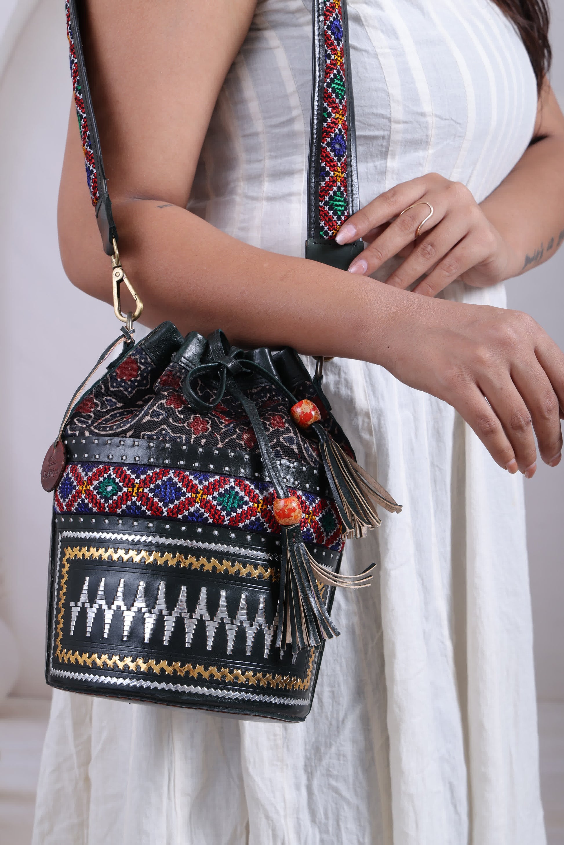 Black Ajarakh Jat - The Potli Bag RAKHIYO